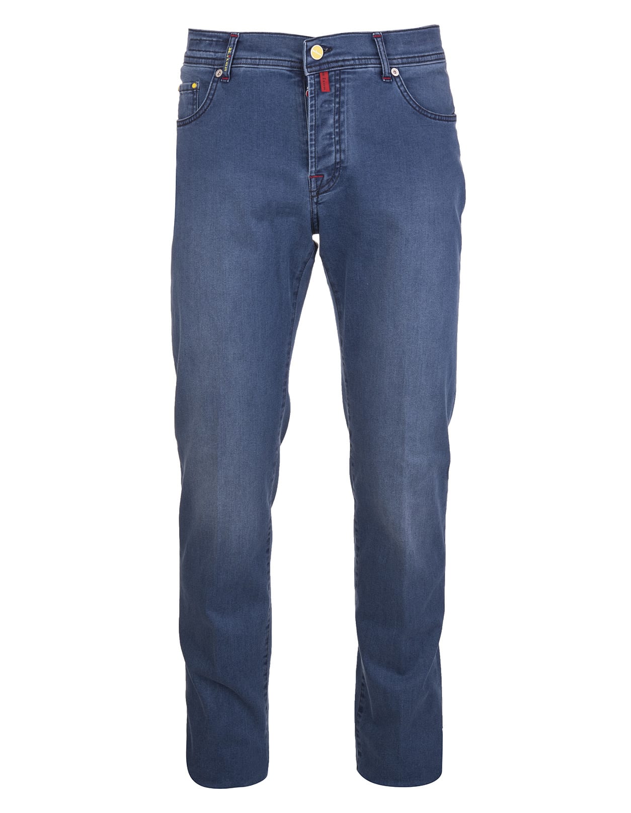 Kiton Indigo-blue Cotton-blend Straight-leg Denim Jeans