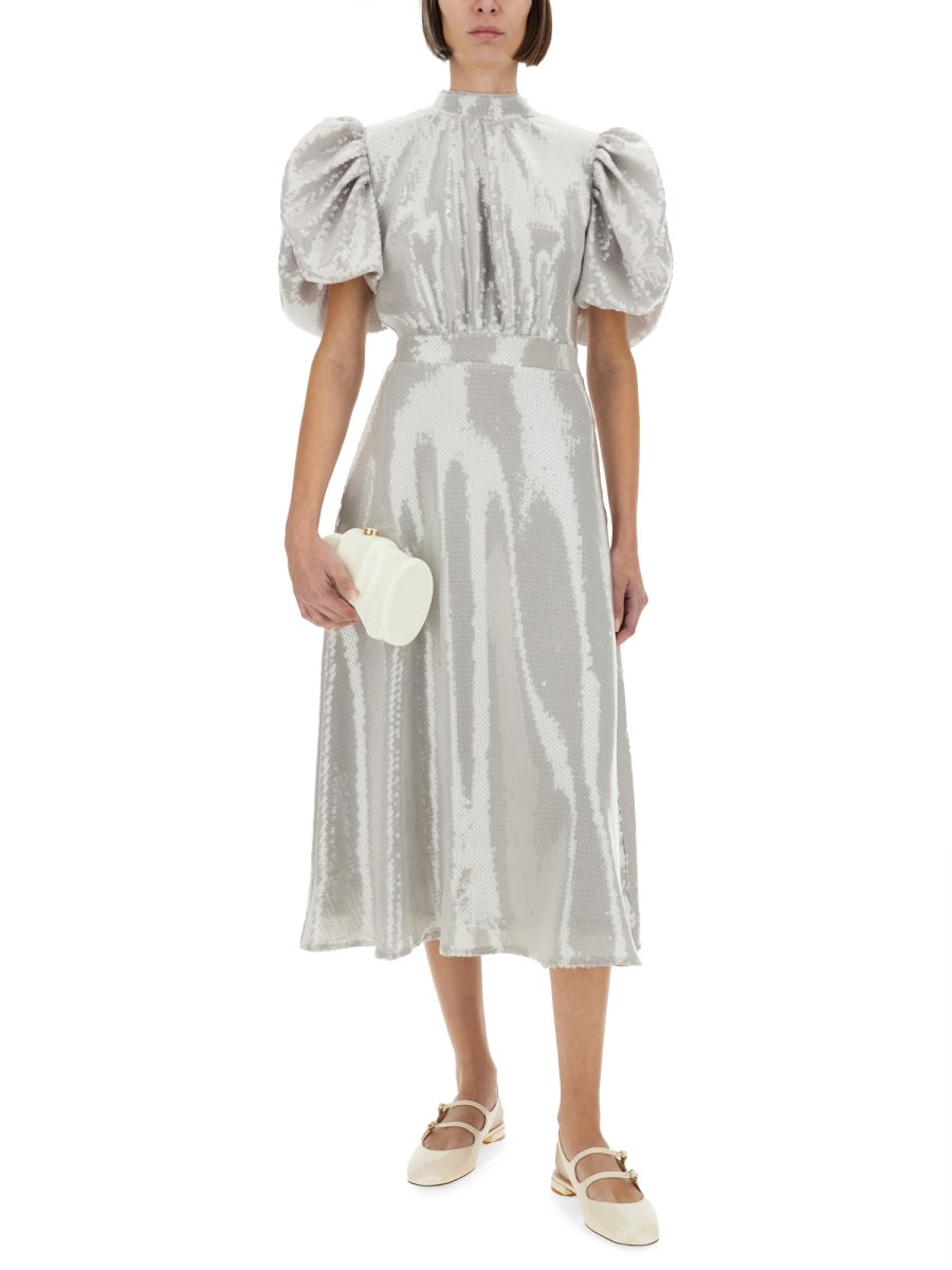 ROTATE BIRGER CHRISTENSEN SEQUINED PUFF MIDI DRESS
