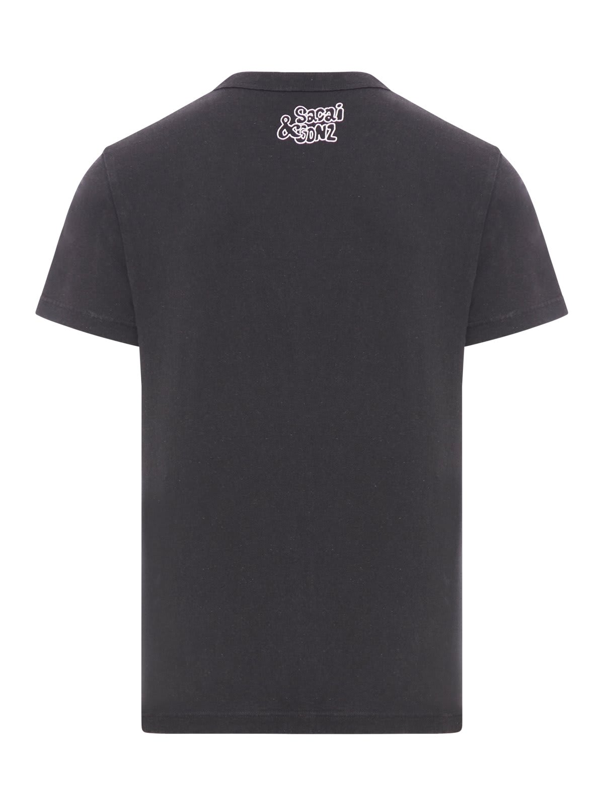 Shop Sacai Graphic Printed Crewneck T-shirt In Black