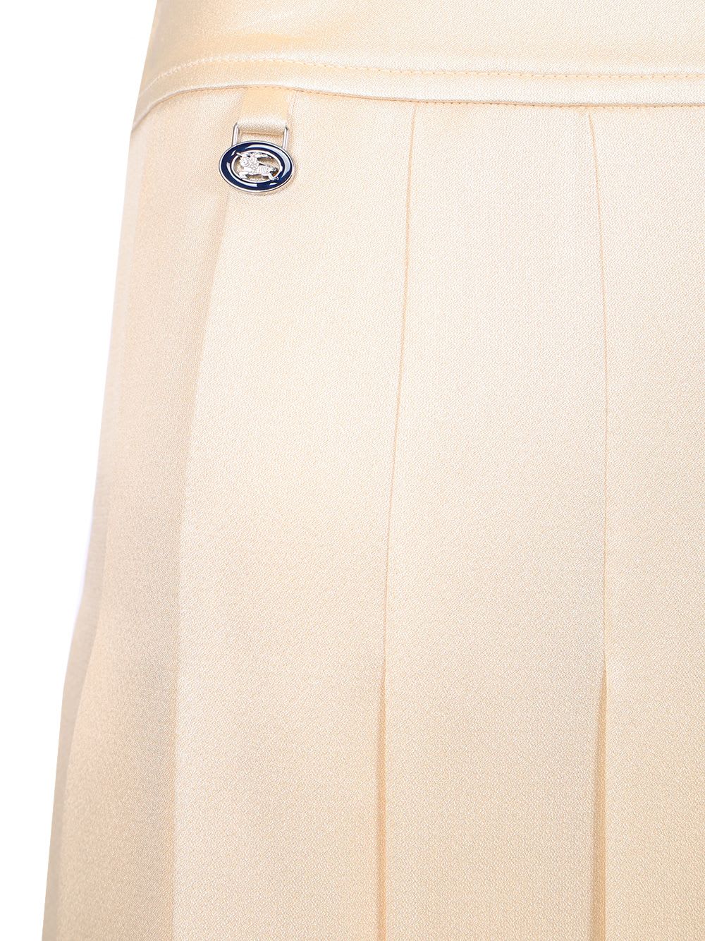 BURBERRY IVORY SILK PLEATED SKIRT