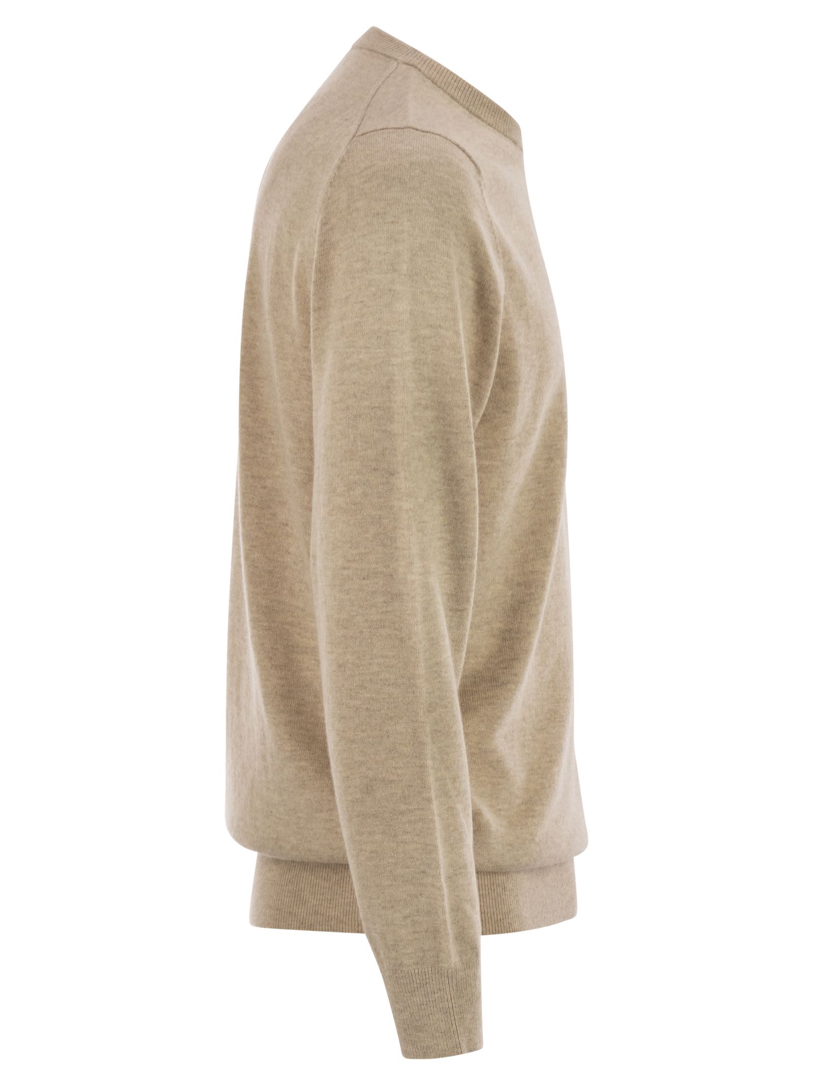 Mc2 Saint Barth Heron - Crew Neck Jumper With Embroidery On The Chest In Brown