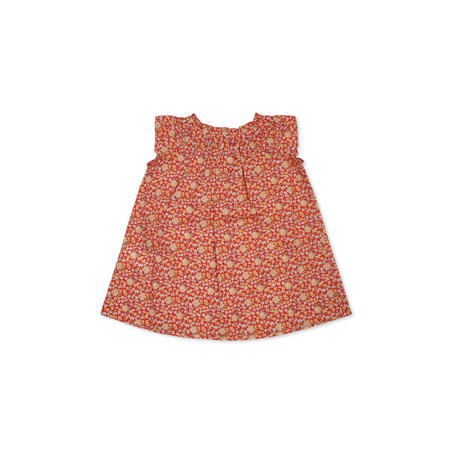 Bonpoint Red Dress For Baby Girl With Floral Print In Red