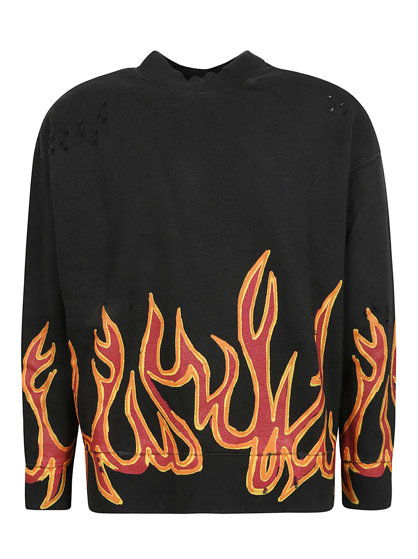 Palm Angels Gd Graffiti Flames Crewneck Sweatshirt
