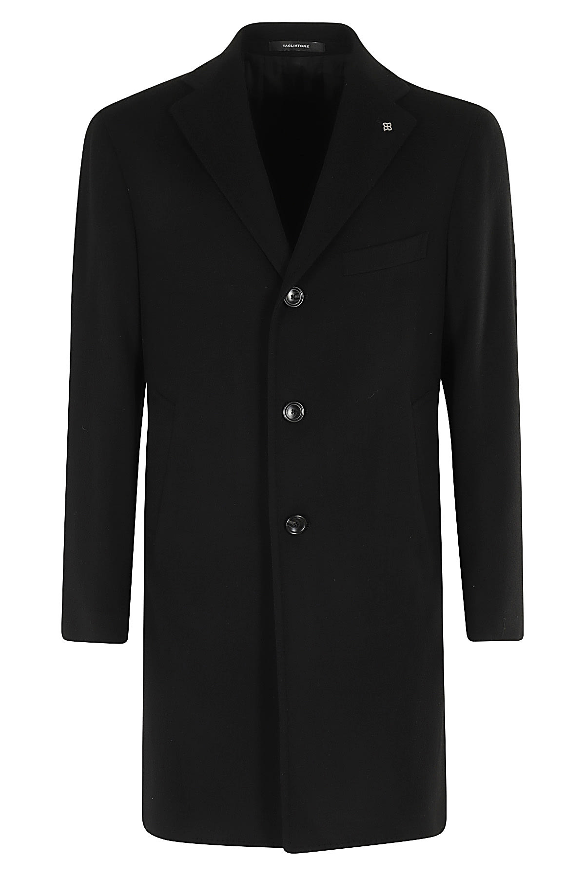 Shop Tagliatore Cappotto Monopetto In Nero