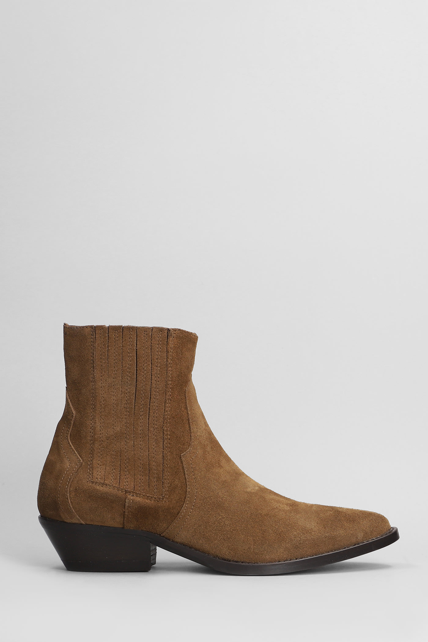 Texan Ankle Boots In Brown Suede