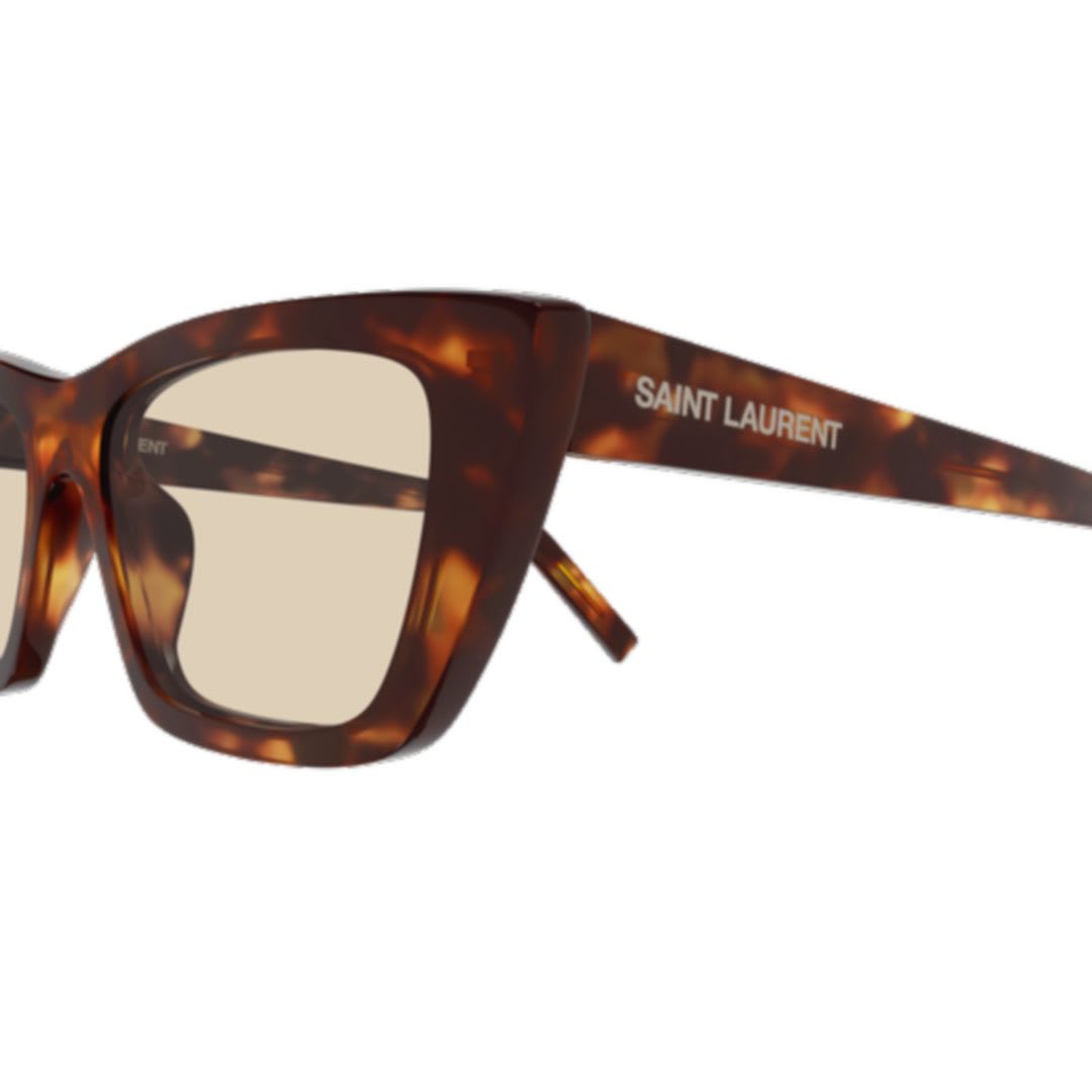 Saint Laurent Sl 276 Mica Linea Sl Logo 064 Light Havana Brown Sunglasses In Brown