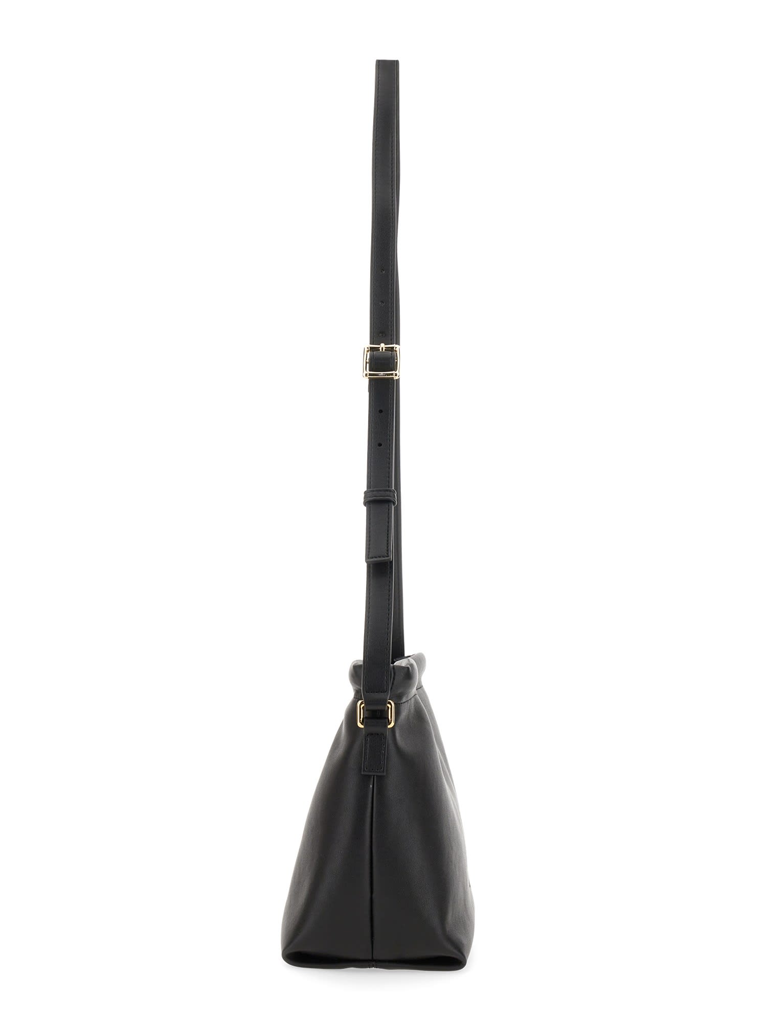 Apc A.p.c. Calfskin Shoulder Bag With Top Handle In Black