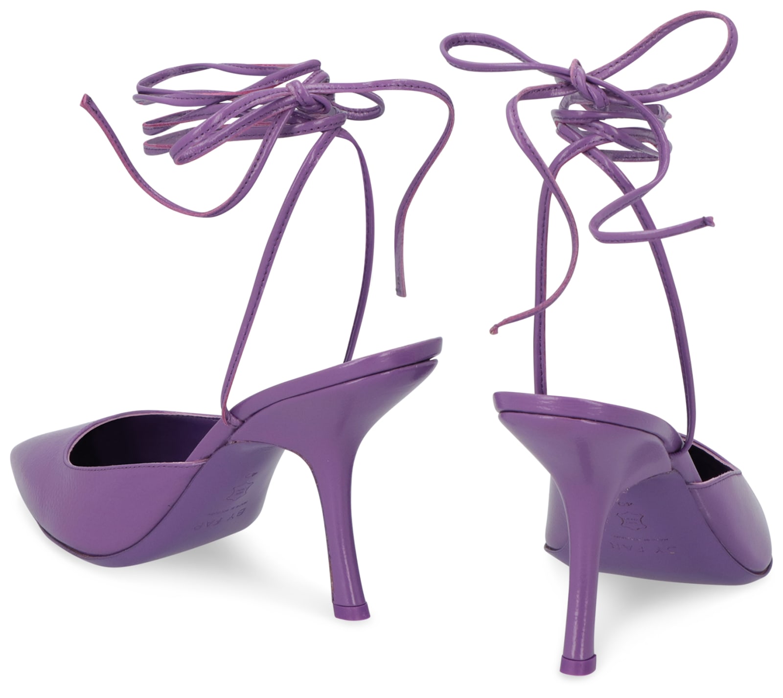 Shop By Far Jen Leather Pointy-toe Pumps In Purple