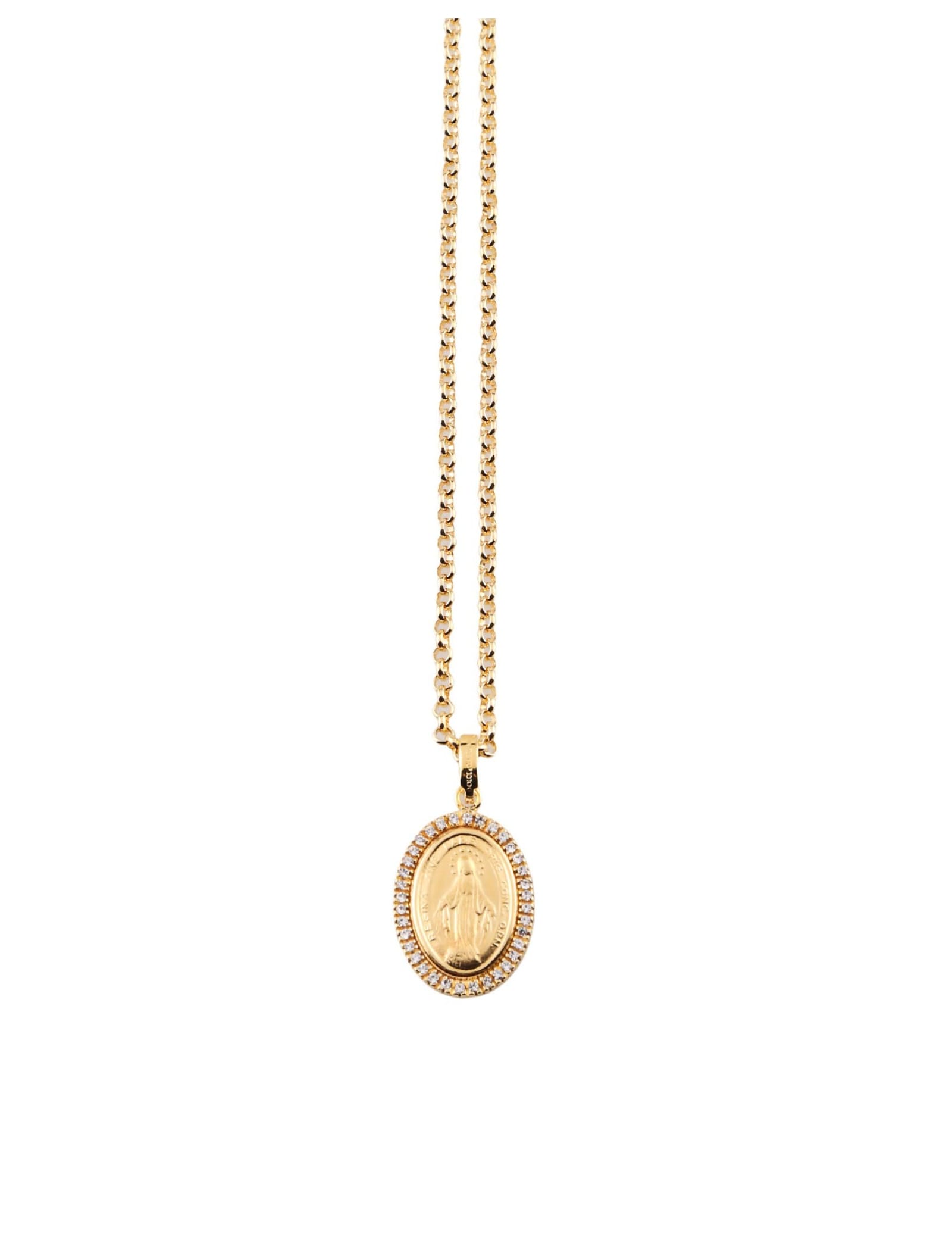 Shop Dolce & Gabbana Necklace With Pendant And Crystals In Gold