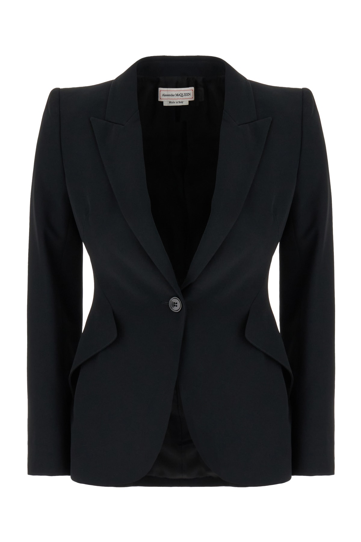 Shop Alexander Mcqueen Black Viscose Blend Blazer In Nero