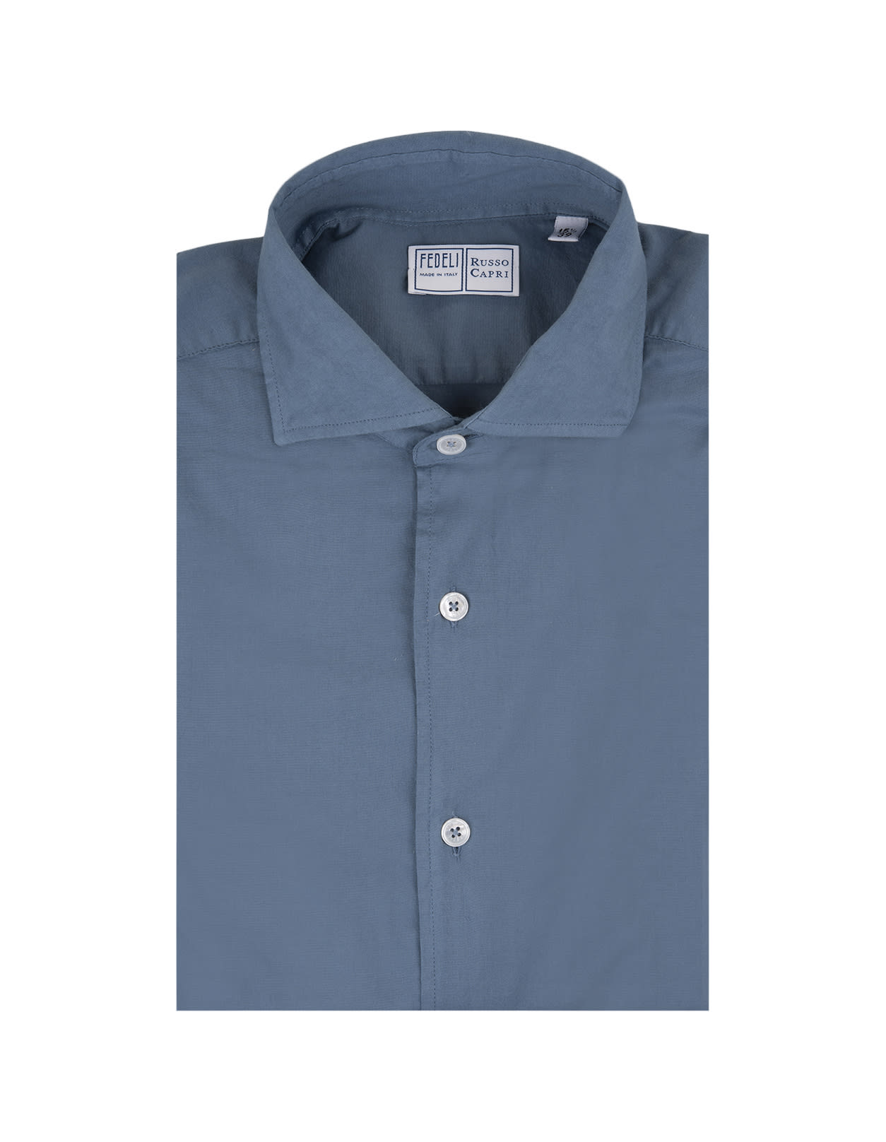 Shop Fedeli Sean Shirt In Avio Blue Panamino