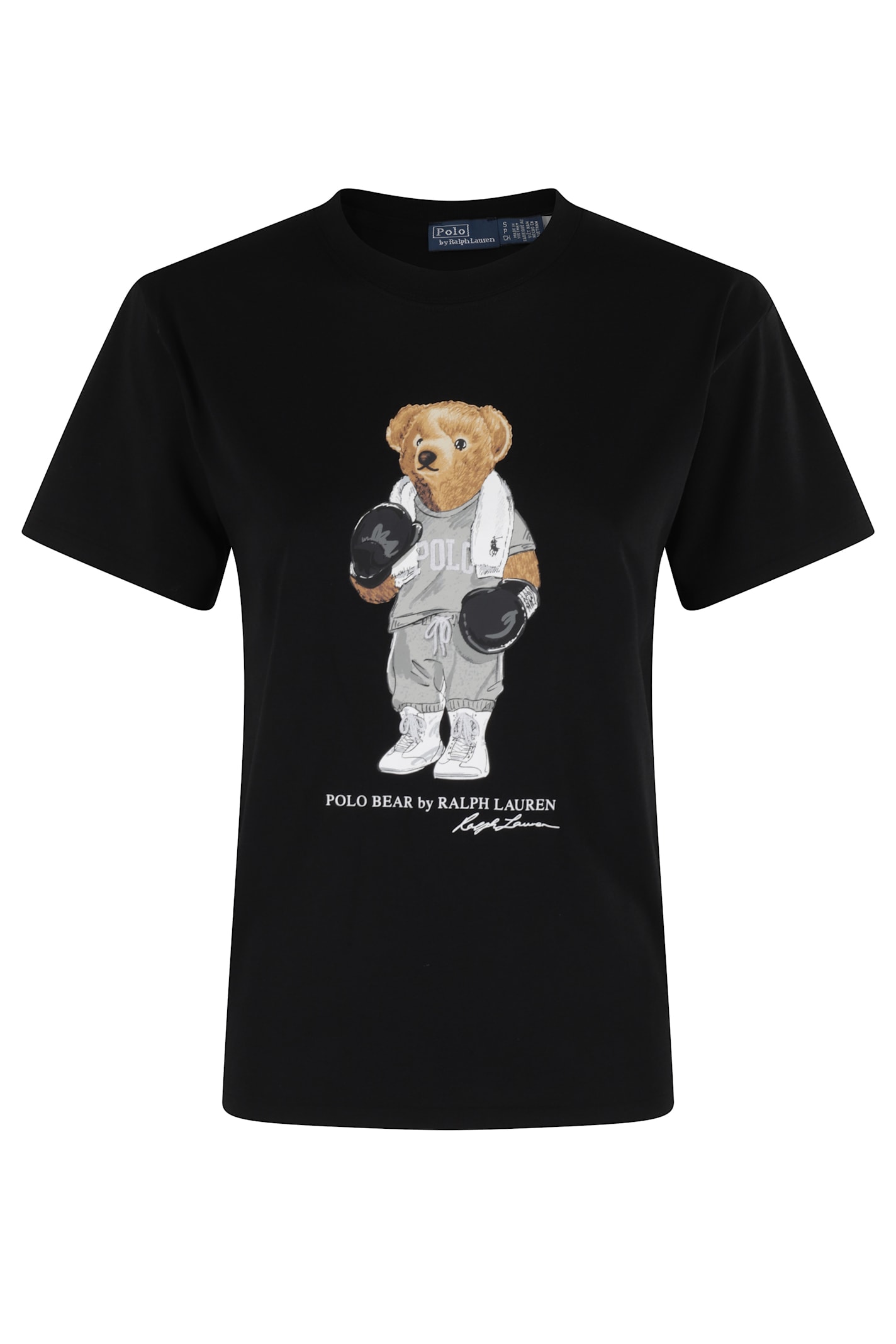 Polo Ralph Lauren Short Sleeve Cotton T-shirt With Iconic Polo Bear Design In Black