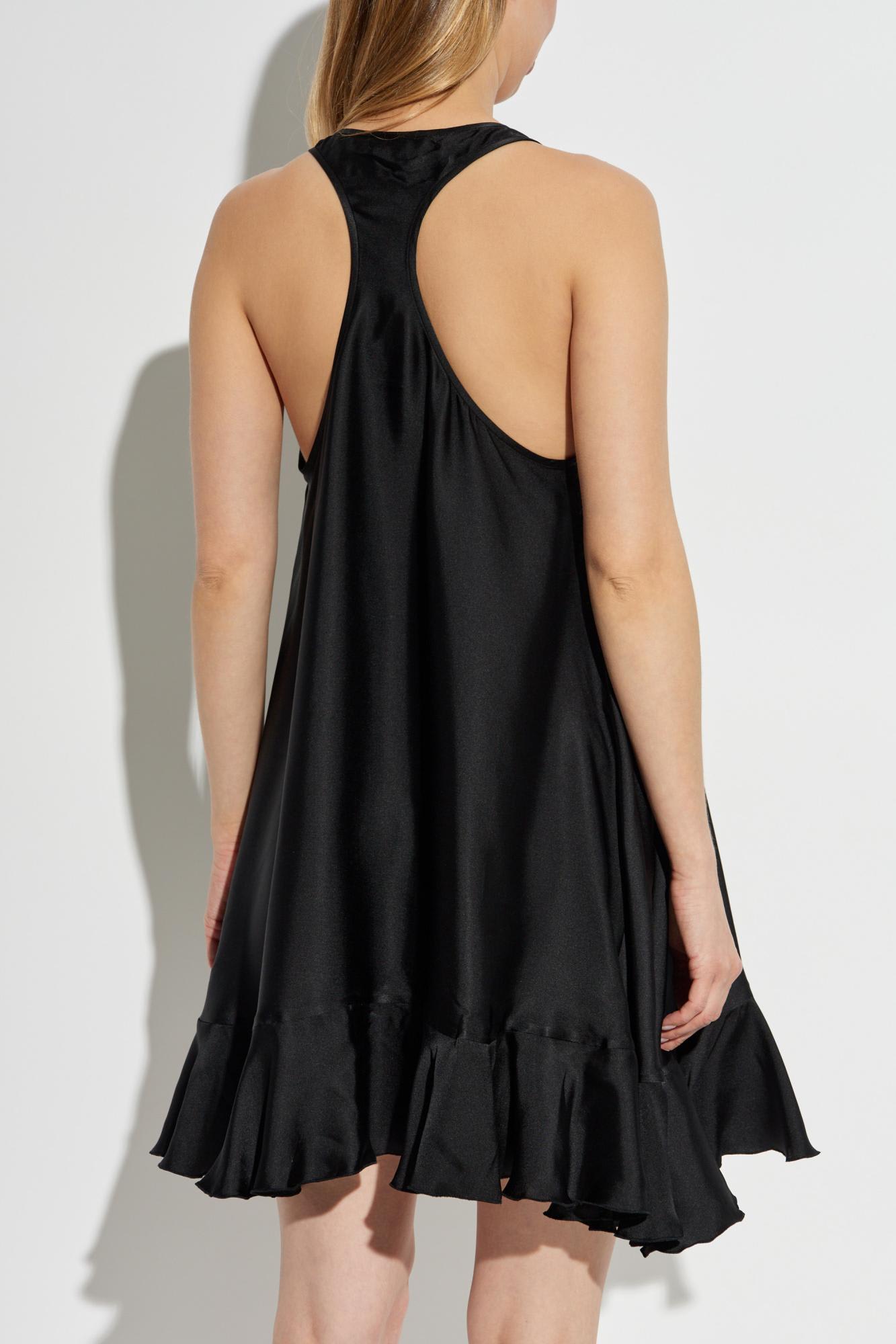 Anine Bing Lilith Silk-blend Mini Dress In Black