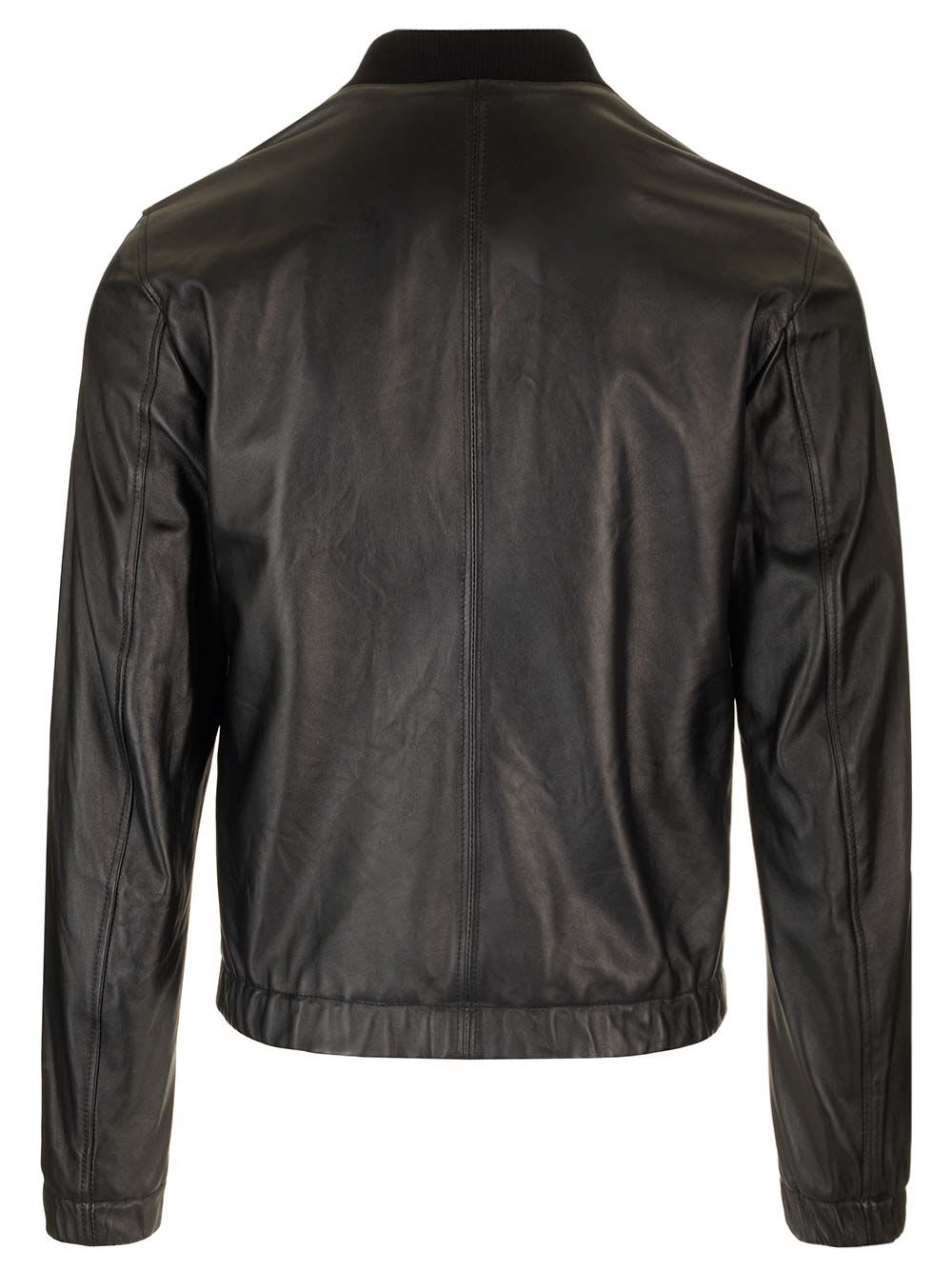 Shop Dolce & Gabbana Leather Jacket In Black