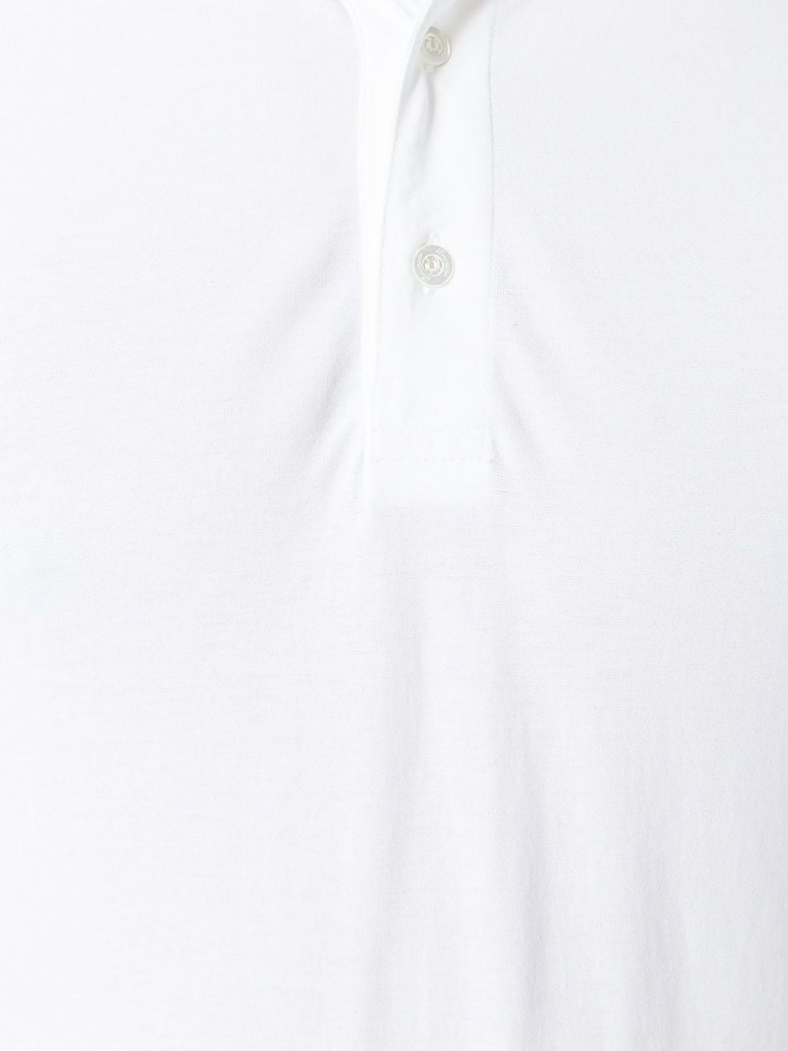 Shop Drumohr White Cotton Polo Shirt