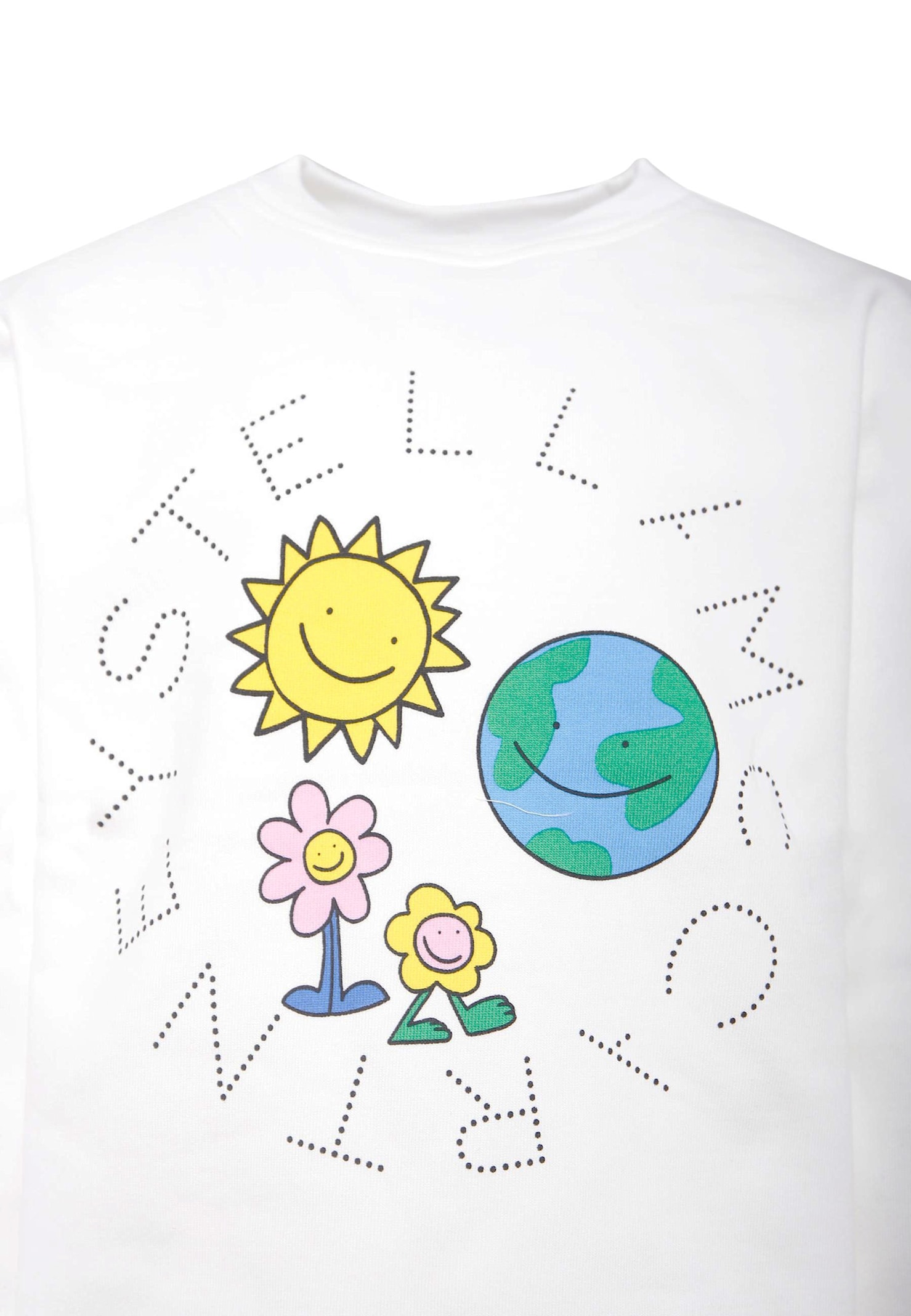Stella Mccartney Ivory Sweatshirt For Kids With Sun And Earth In White