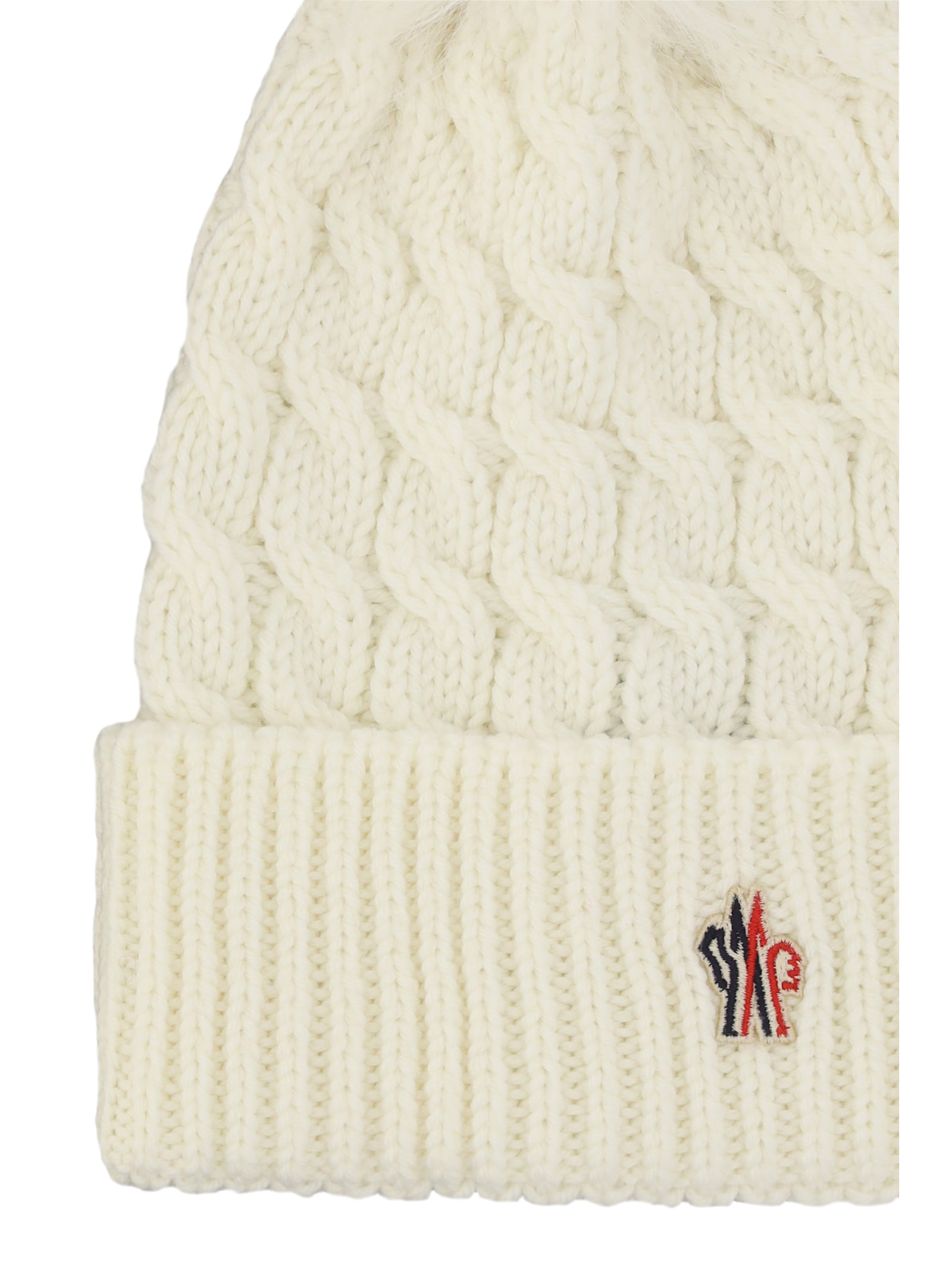 Shop Moncler Beanie Hat In White