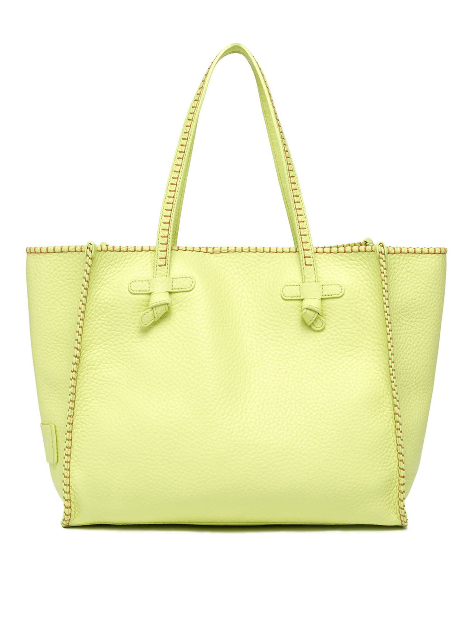 Yellow Soft Leather Shopping Bag