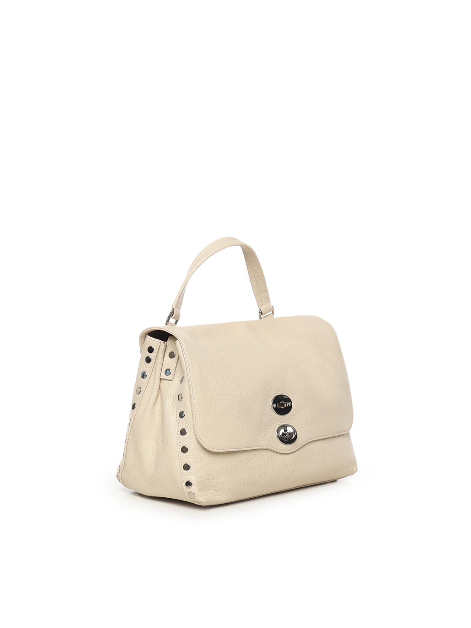 Zanellato Postina Studded Leather Shoulder Bag In Neutral