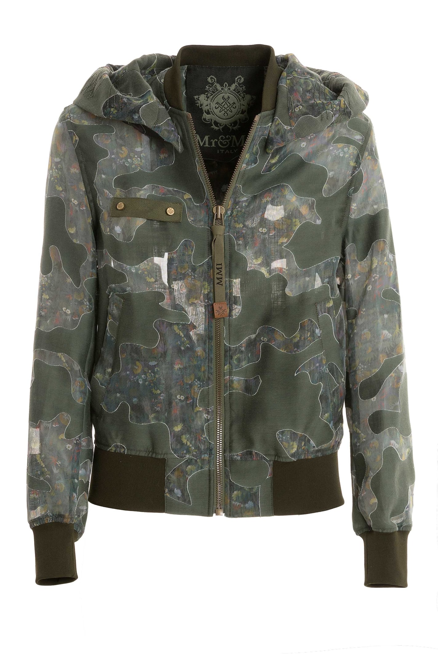 Mr & Mrs Italy Camouflage Embroidered Organdy Bomber