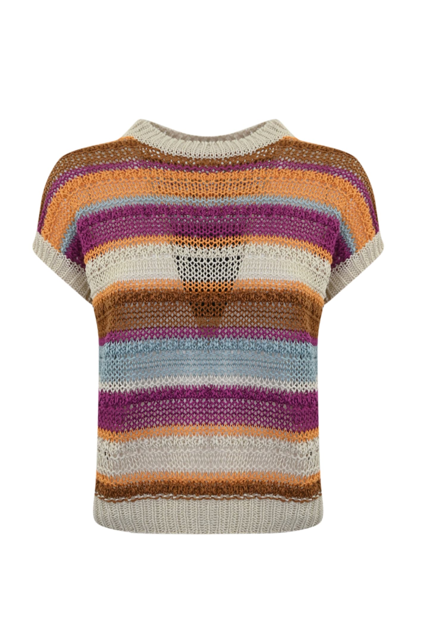 Shop Weekend Max Mara Acceso Linen Sweater In Multicolor
