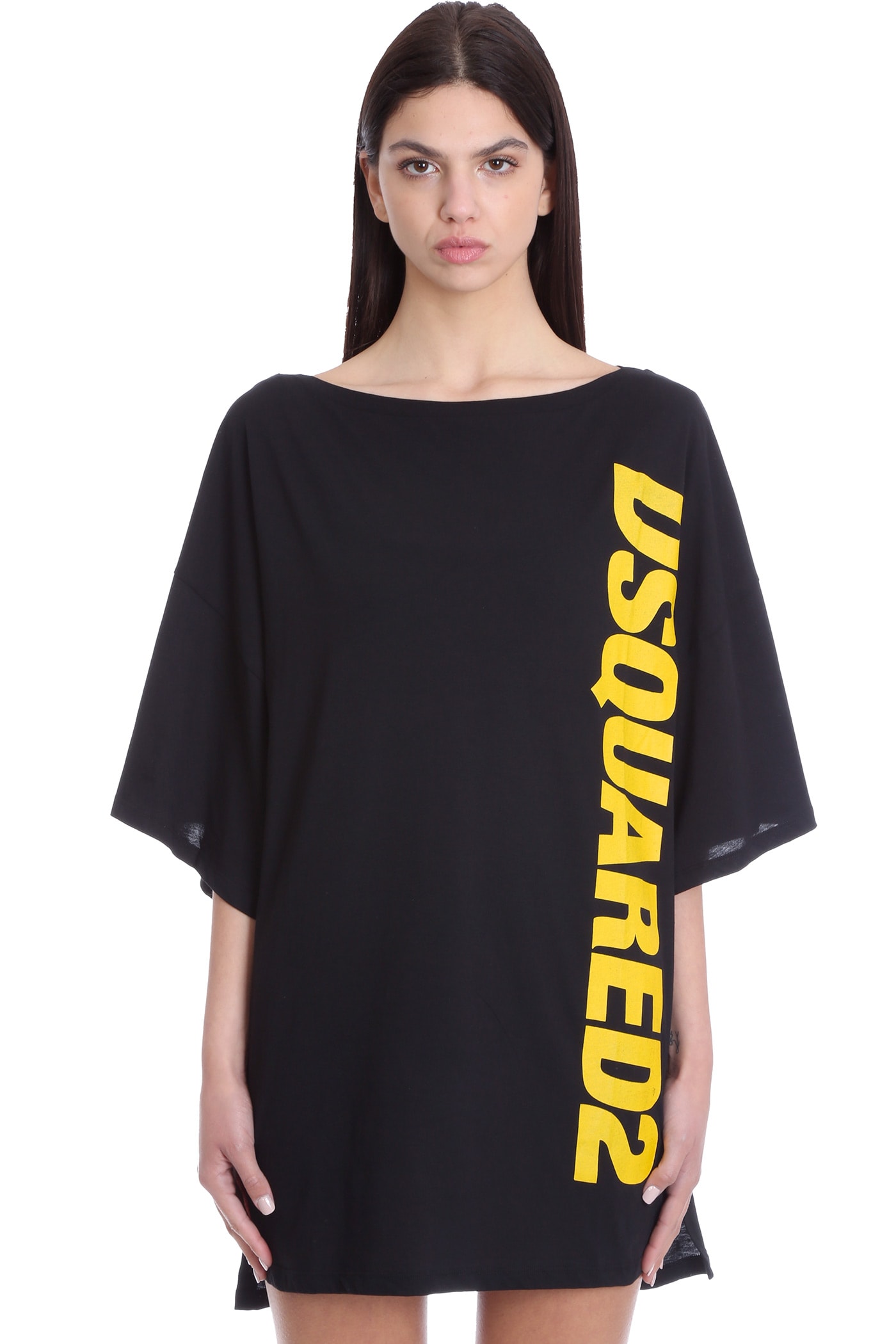 Dsquared2 Dress In Black Cotton