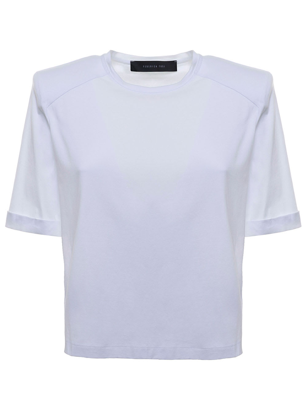 Federica Tosi White Cotton T-shirt With Padded Straps