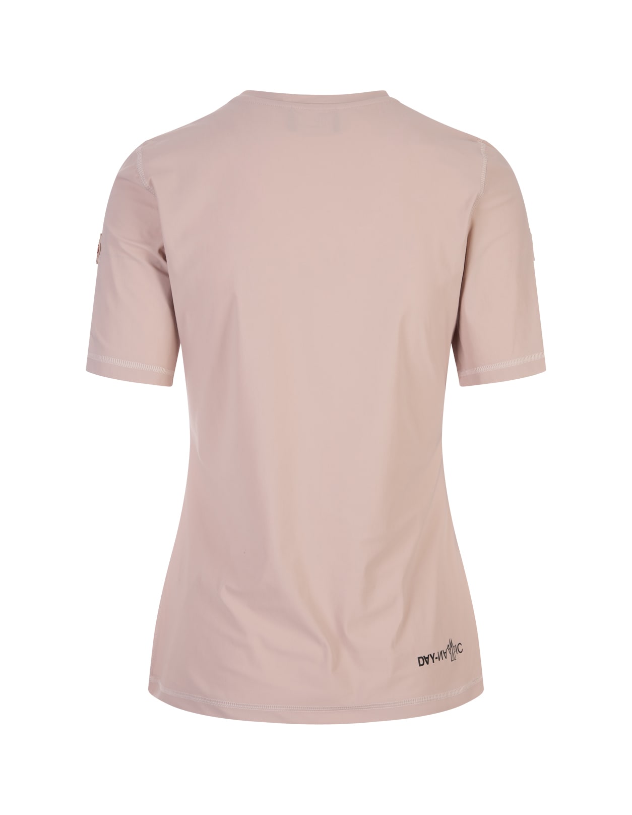 Shop Moncler Pink Sensitive Technical Jersey T-shirt With Logo