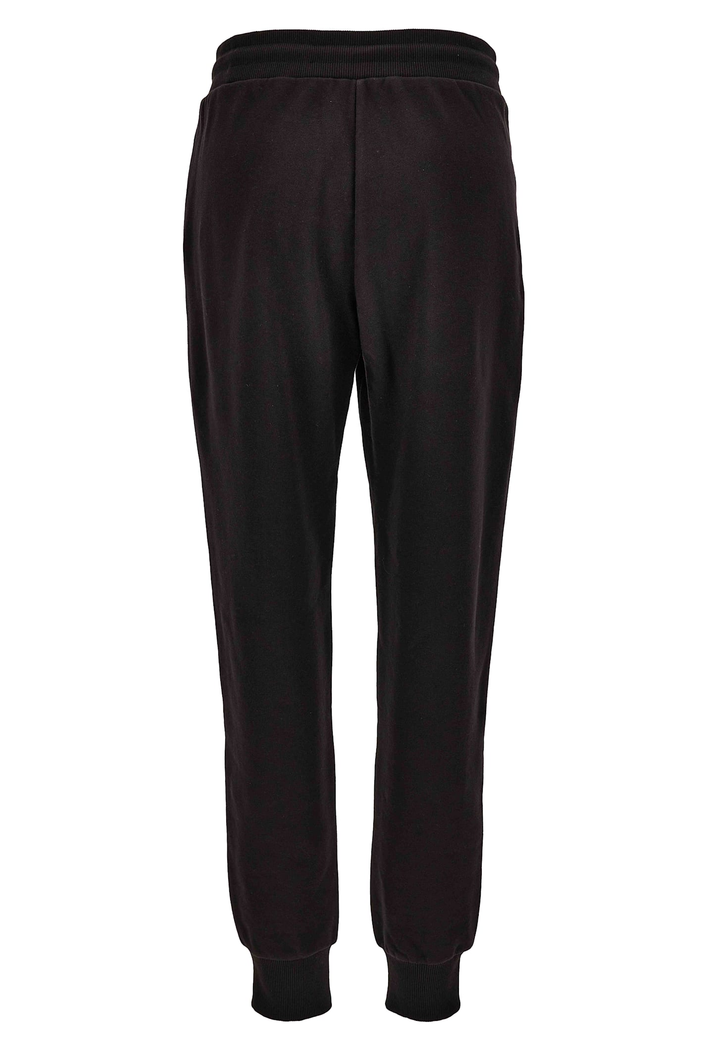 Versace Jeans Couture Logo-plaque Drawstring Trousers In Black
