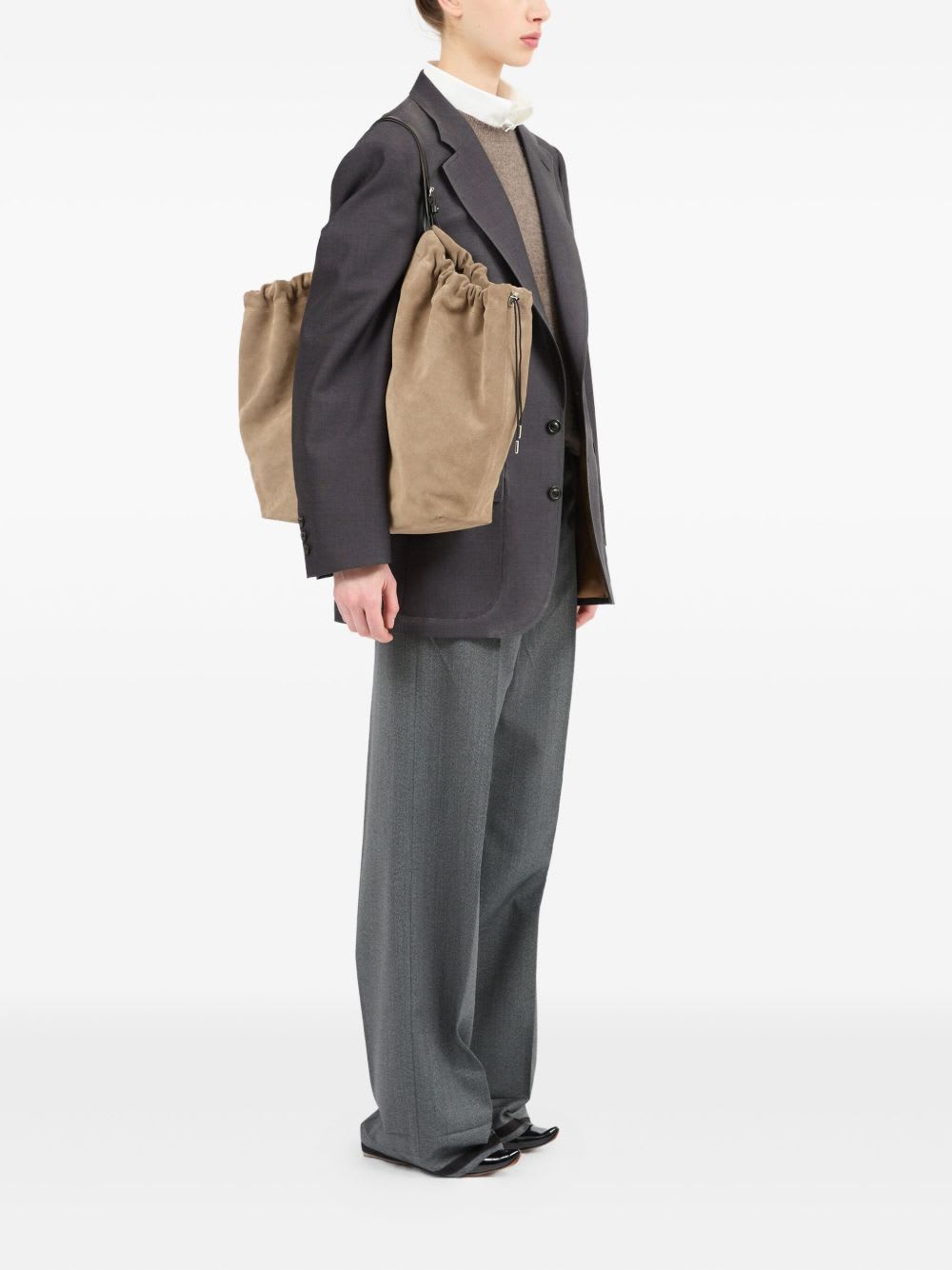 Maison Margiela Belt Bag Leather Tote In Neutral