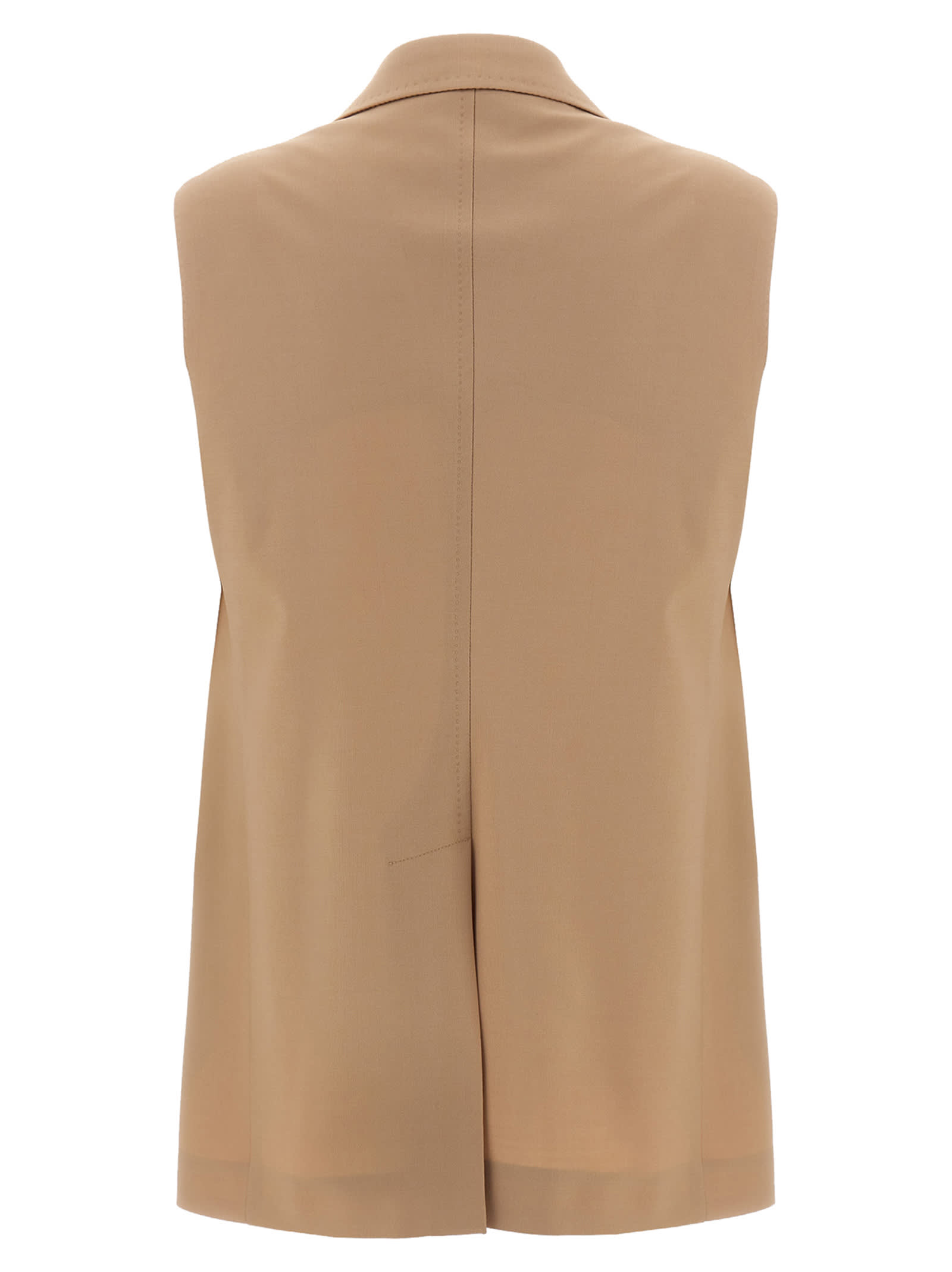 Tagliatore Bernice Double-breasted Sleeveless Blazer In Beige