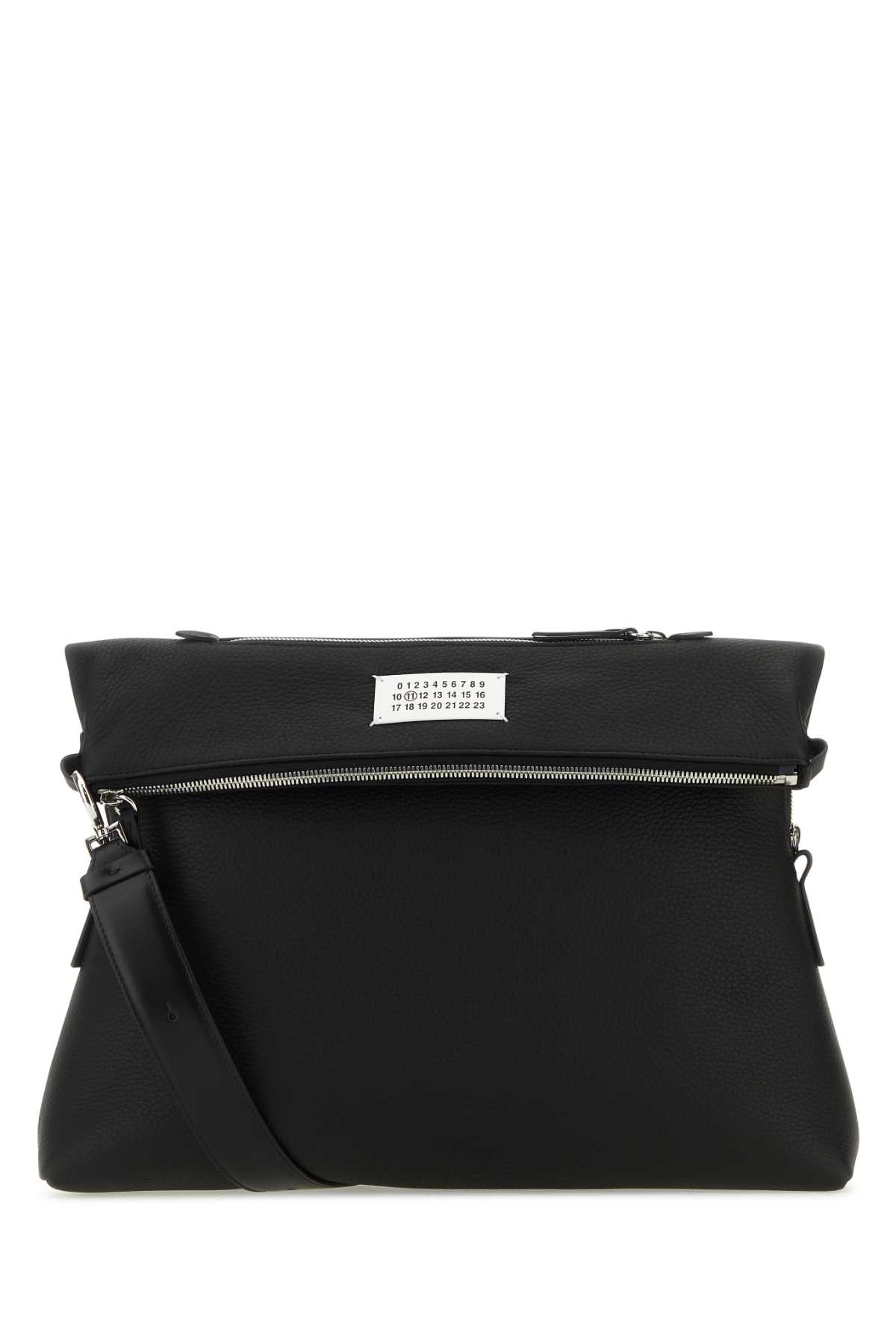 Shop Maison Margiela Black Leather Crossbody Bag