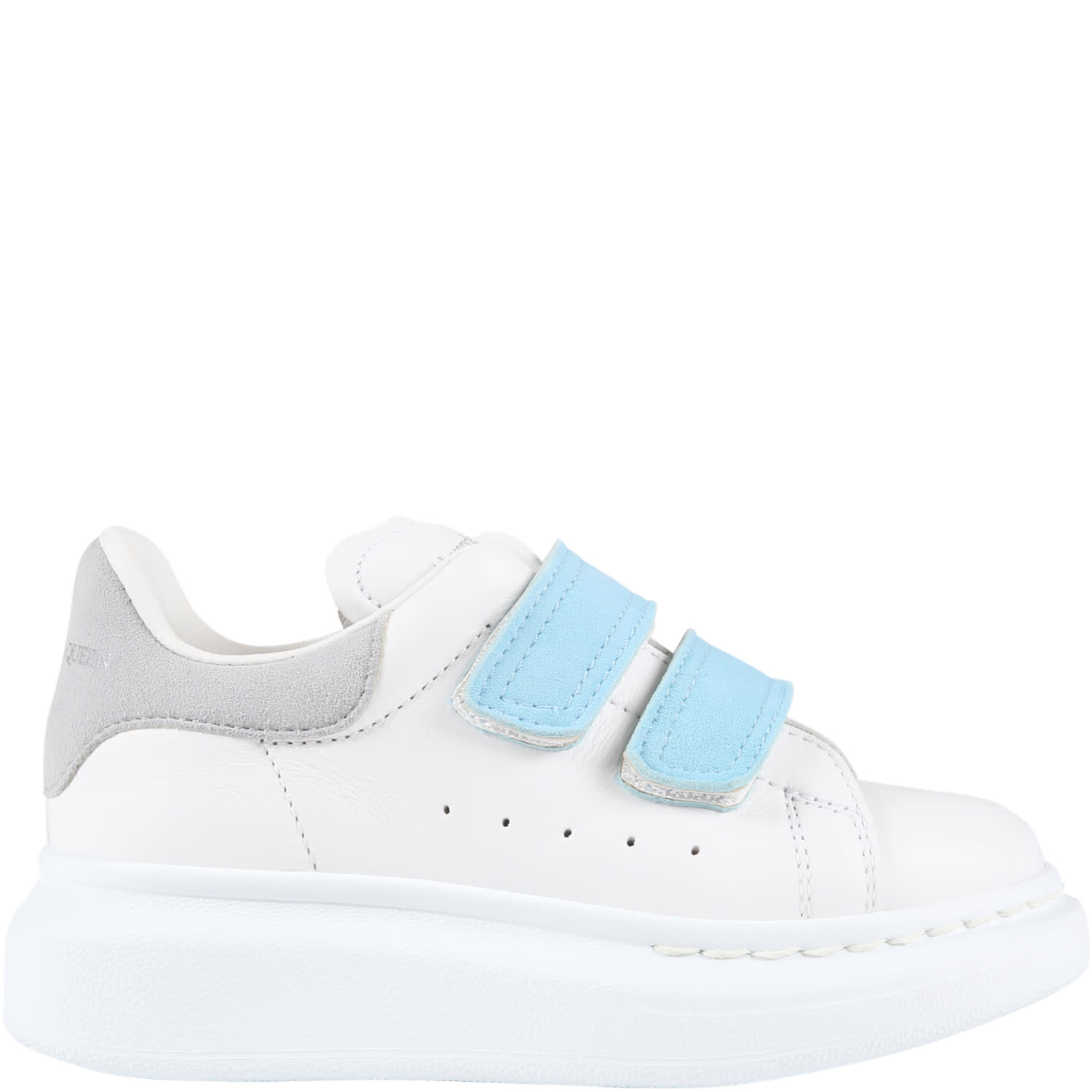 Alexander McQueen White Sneakers For Kids With Logo