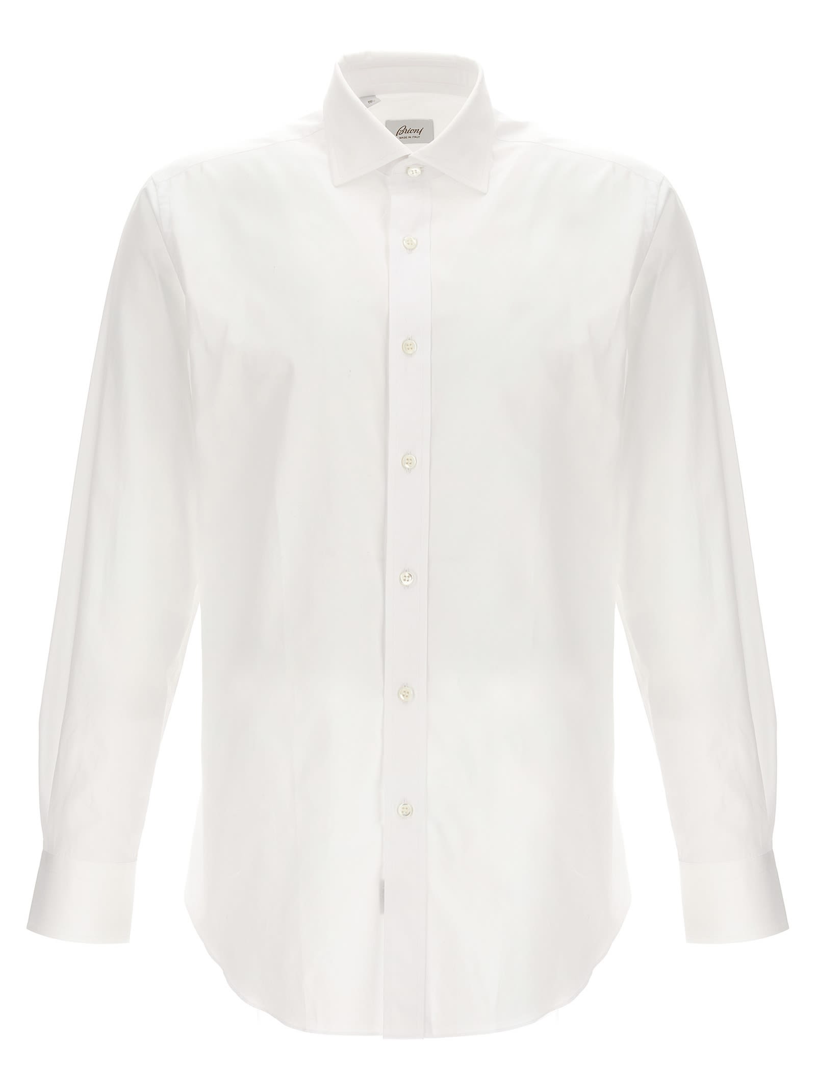 Shop Brioni Poplin Shirt In White