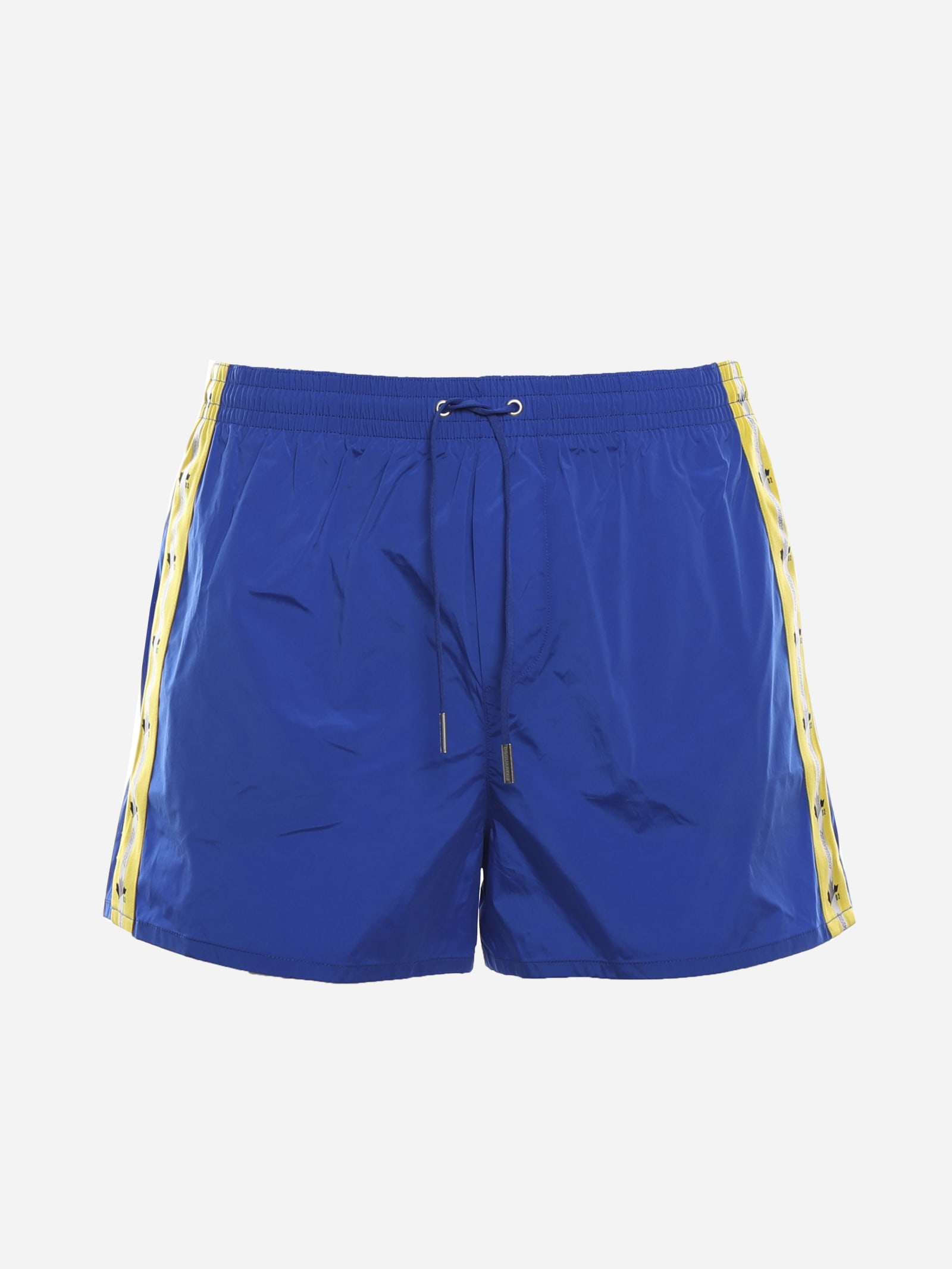 Dsquared2 Swimsuit With Side Logoed Bands In Blue