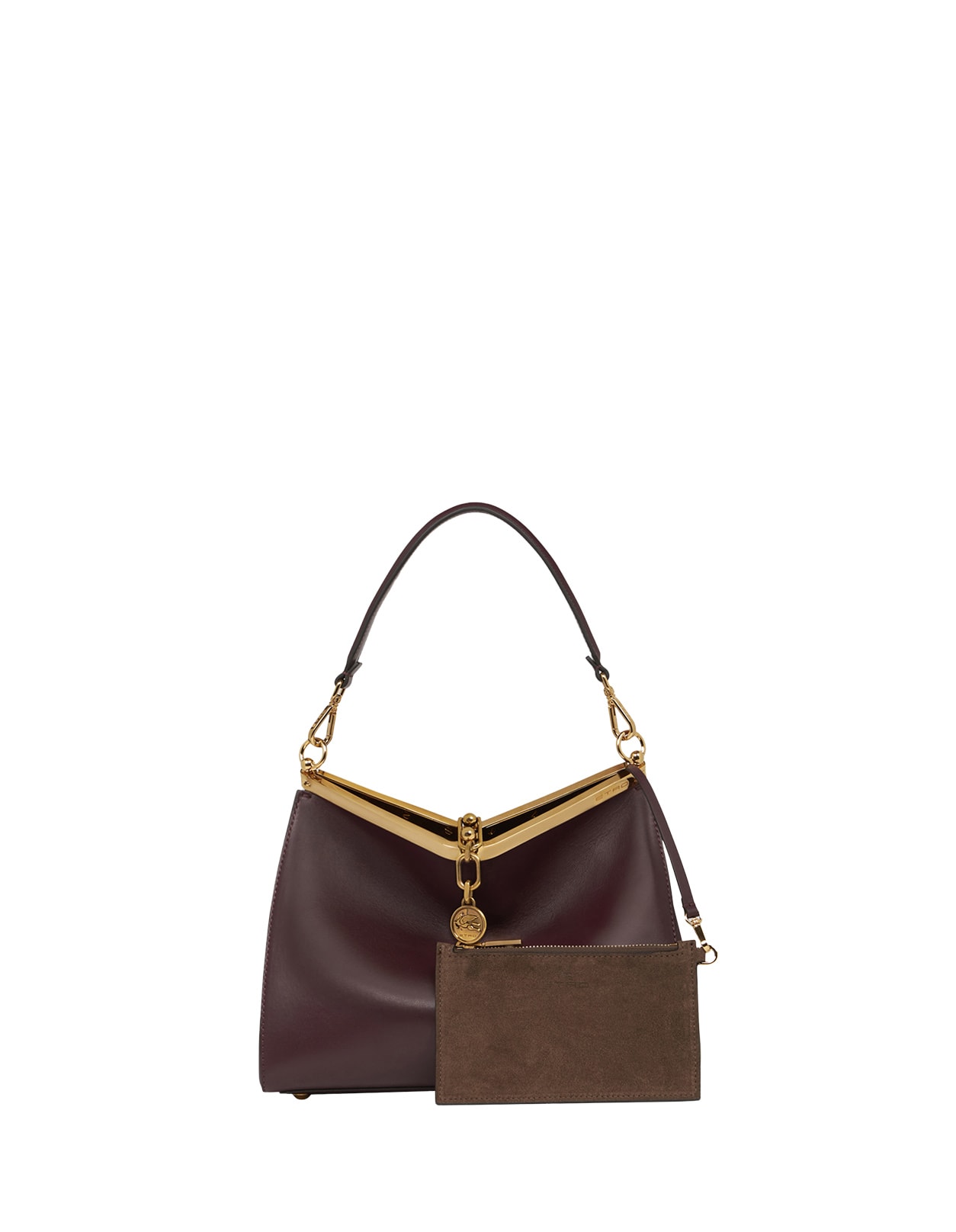 Shop Etro Burgundy Medium Vela Bag In Red