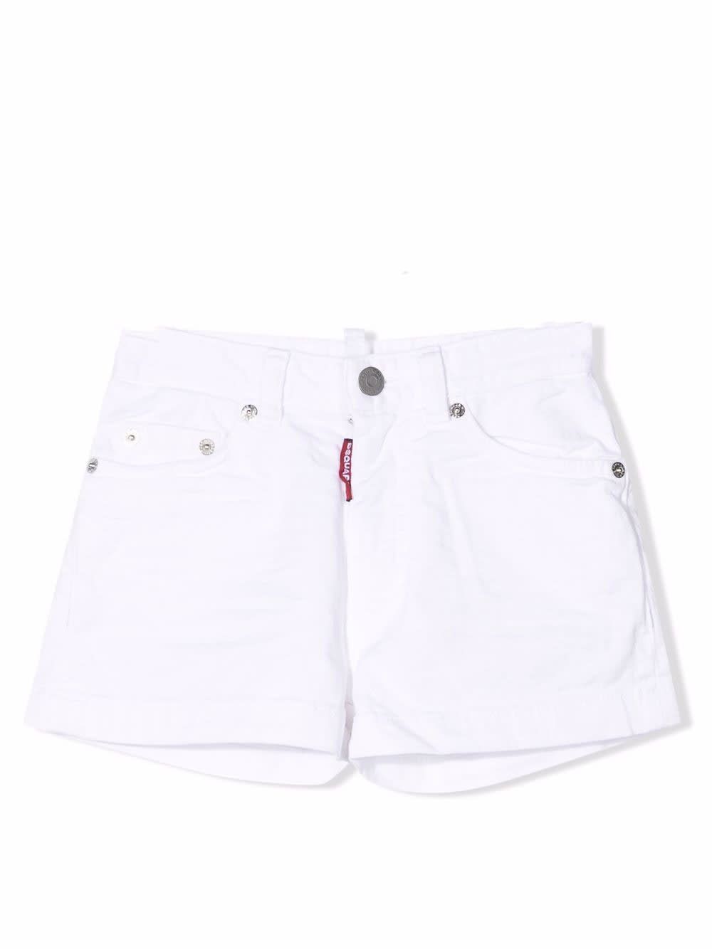 Dsquared2 Teen Five-pocket Cotton Denim Shorts