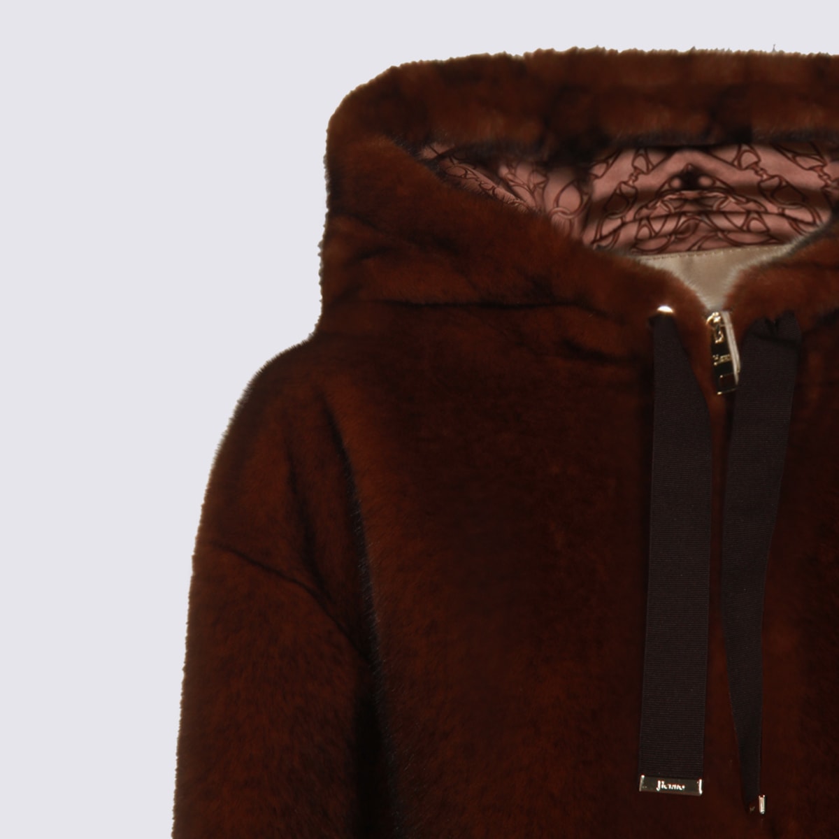 Herno Dark Brown Cotton Casual Jacket In Red