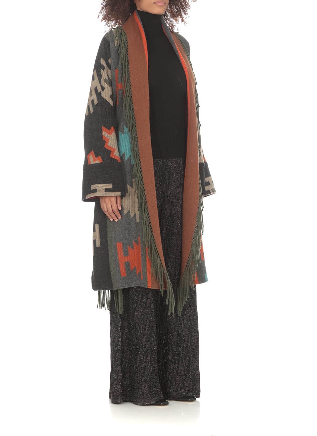 Shop Bazar Deluxe Wool Coat In Multicolour