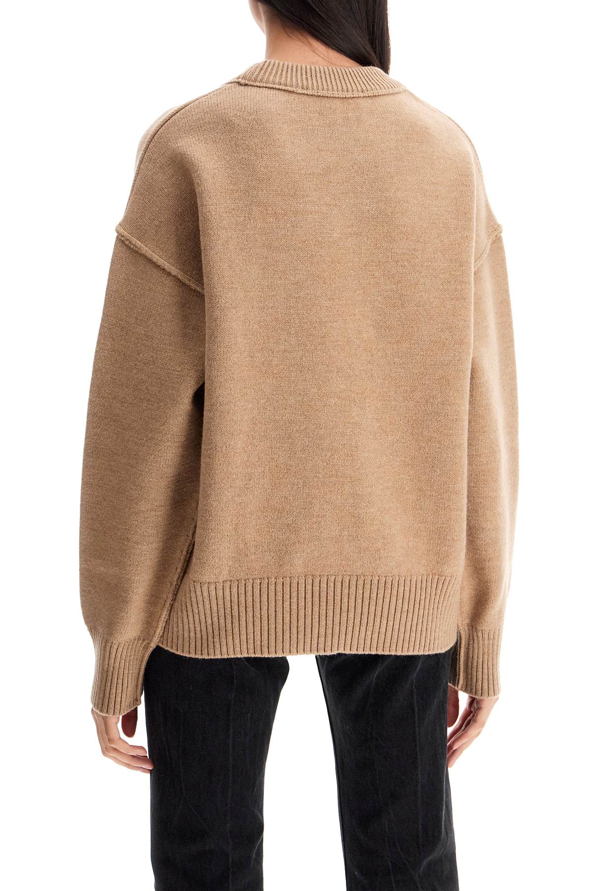 Shop Ami Alexandre Mattiussi Ami De C Ur Sweater In Neutrals/red