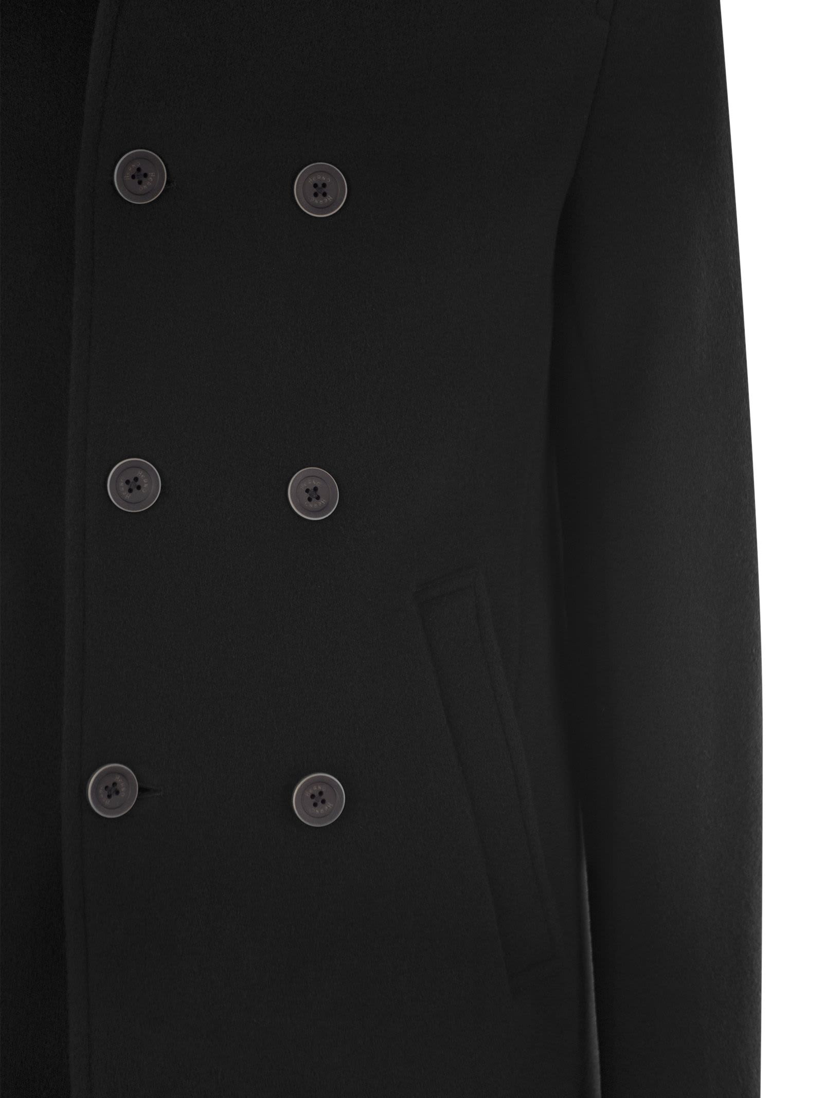 Shop Herno Virgin Wool Coat In Black