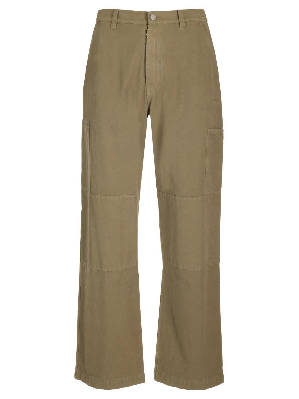 Shop Mm6 Maison Margiela Cotton Trousers In Green