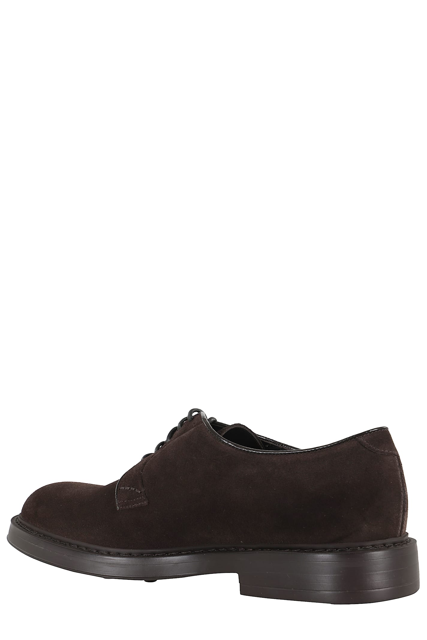 Doucal's Mink Suede Derby Lace-up Shoes In Brown