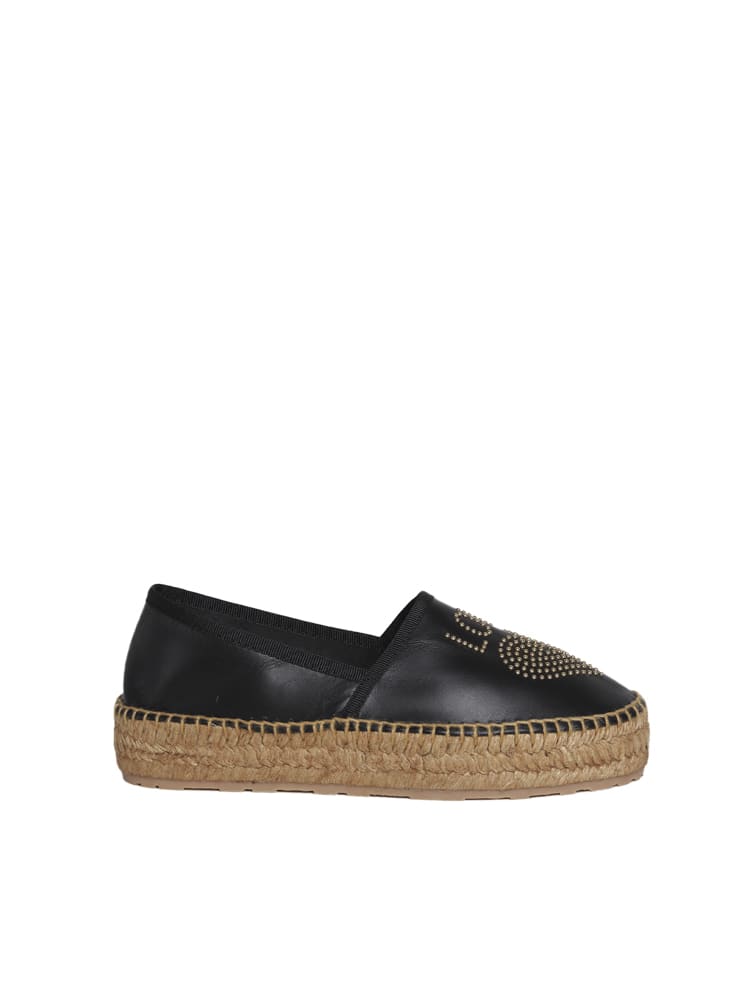 Love Moschino Espadrilles In Black Fabric Without Laces