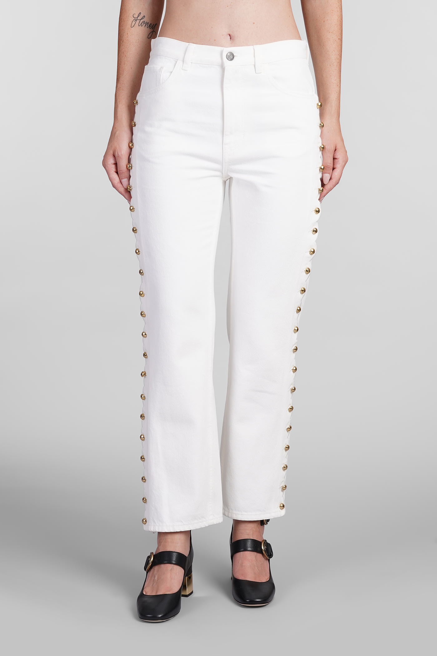 Chloé Cropped Jeans With Embellished Profile