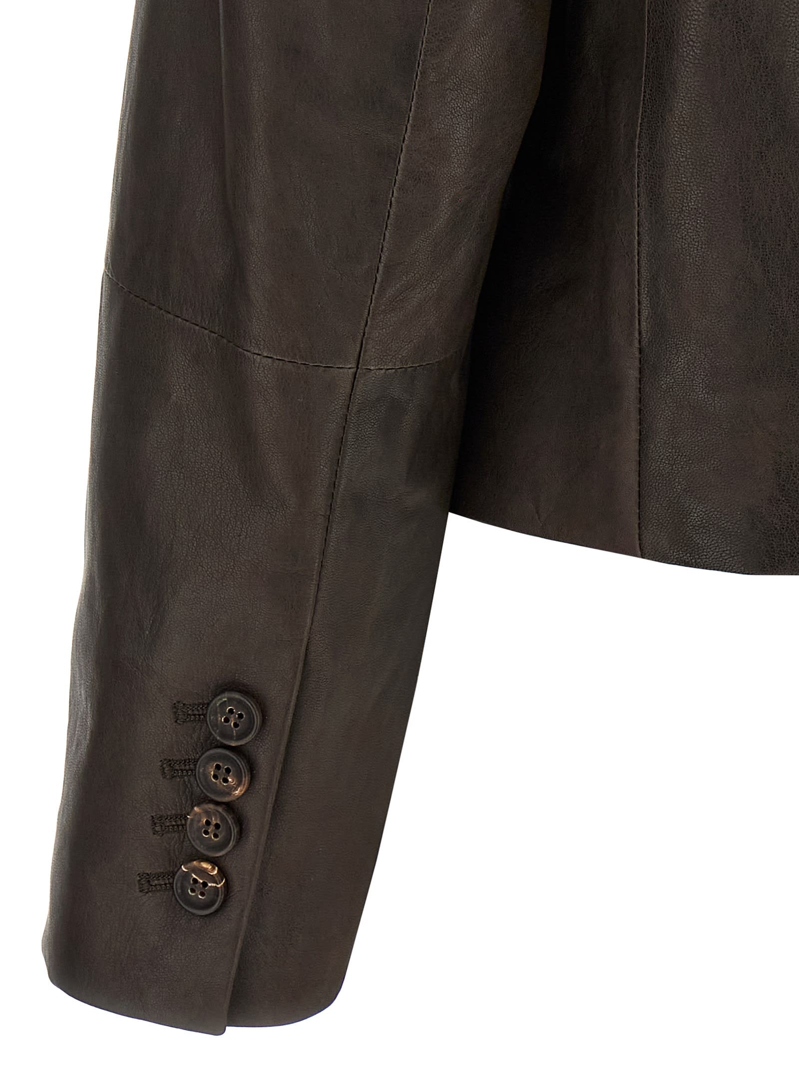 Brunello Cucinelli Blazer Nappa Monile Blazer And Suits Brown In Brown