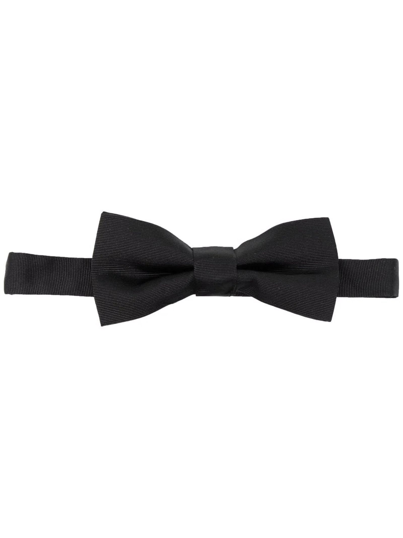 Dsquared2 Ribbed Pre-tied Bow Ties With Adjustable Strap In Black