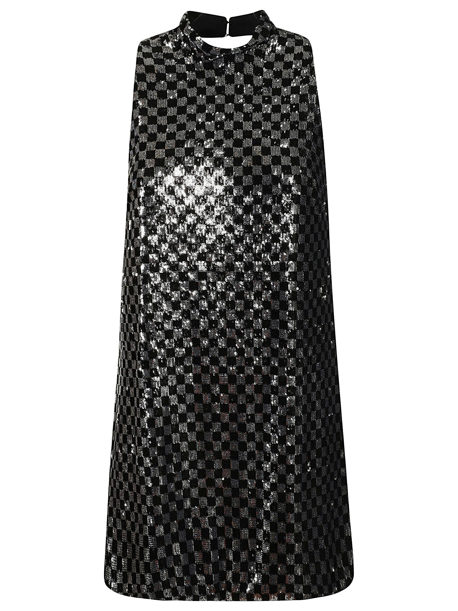 Aniye Records Checked Sleeveless Dress In Silver/black