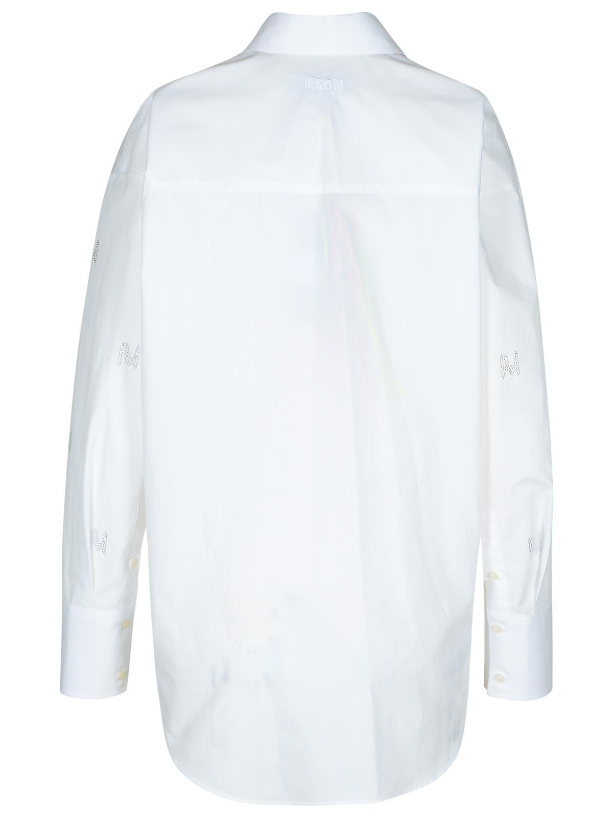 Shop Msgm White Cotton Shirt