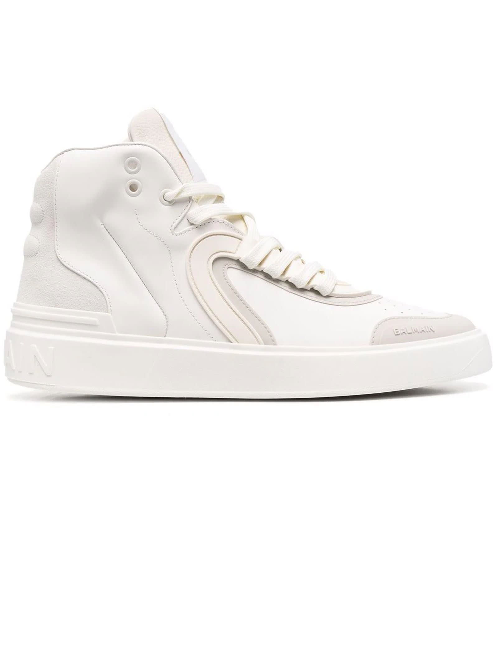 Balmain White B-skate High-top Sneakers